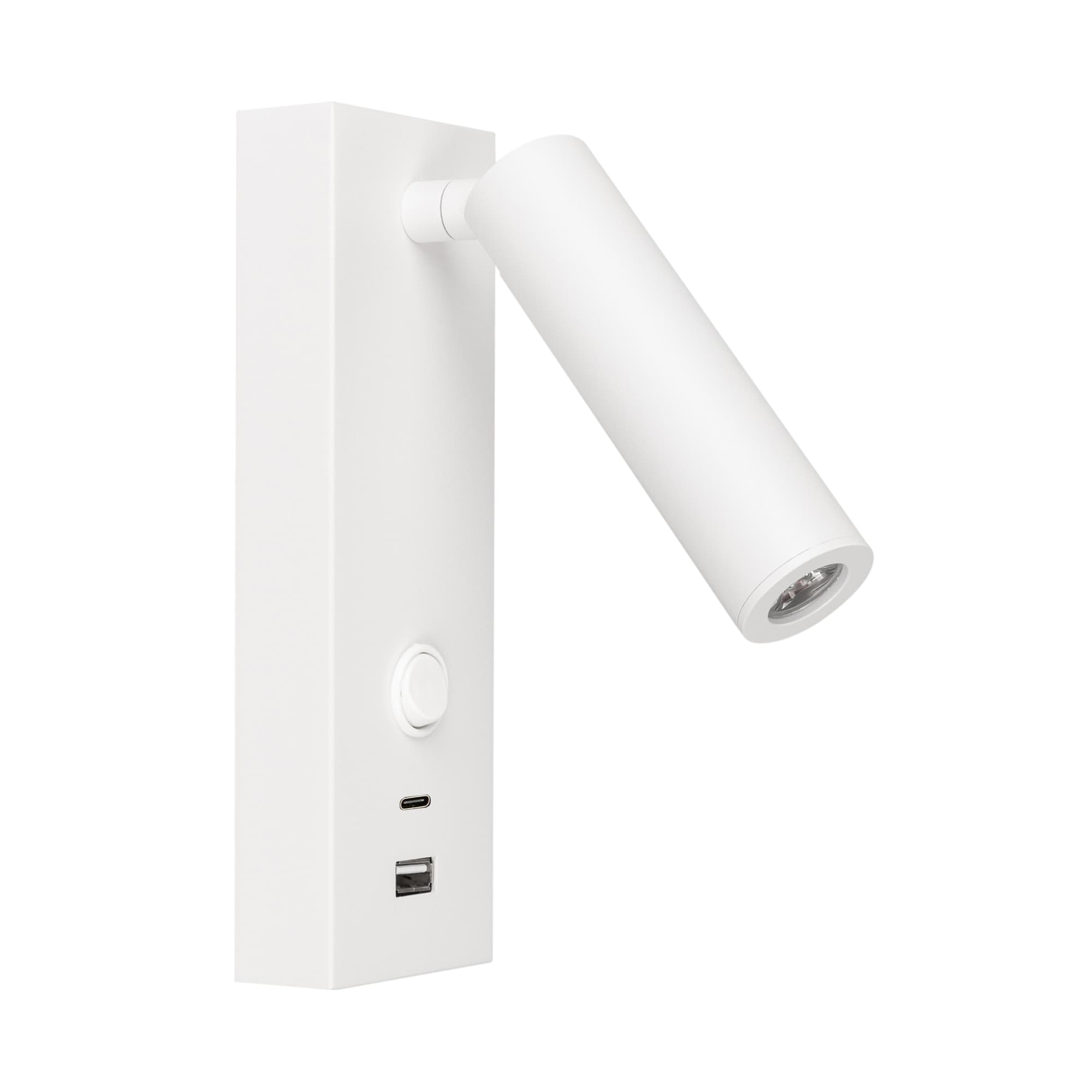 Светильник SP-BED-CHARGE-S60x125-3W Warm3000 WH 20 deg 230V USB-A USB-C IP20 металл 3 года