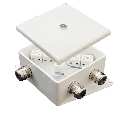Коробка монтажная огнестойкая КМ-О (2к)-IP66-120х120 три ввода ABD