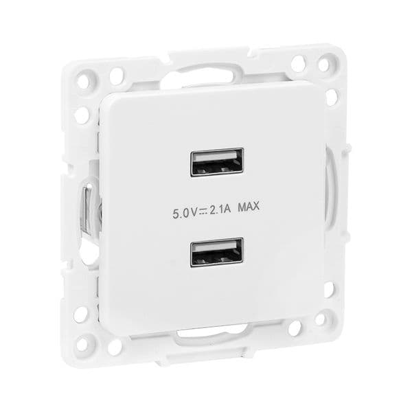 Стокгольм Механизм Розетки USB 2-местной 2,1А белый