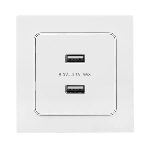 Стокгольм Механизм Розетки USB 2-местной 2,1А белый