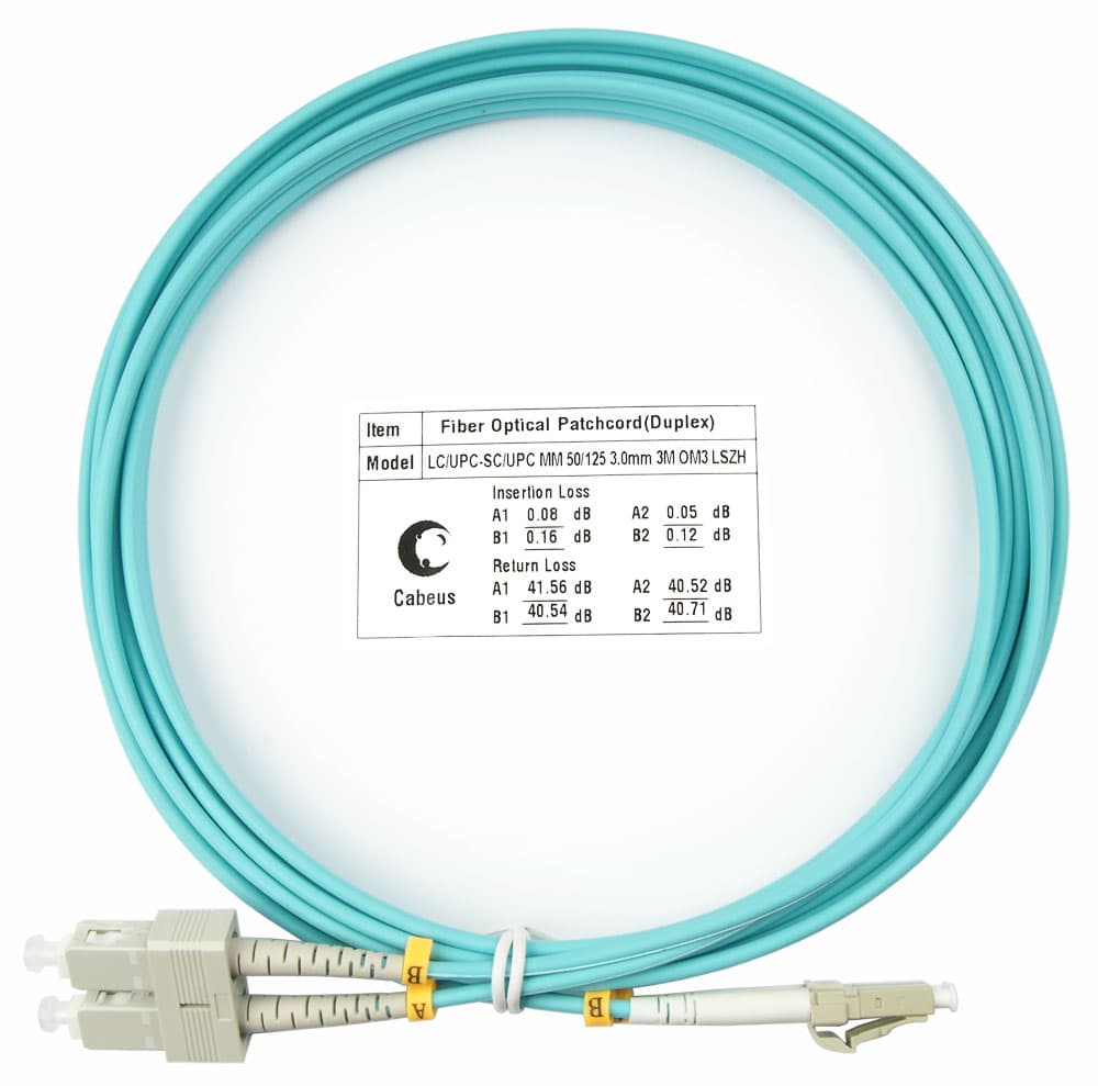 Патч-корд оптический duplex 3м LC-SC 50/125MM OM3 LSZH