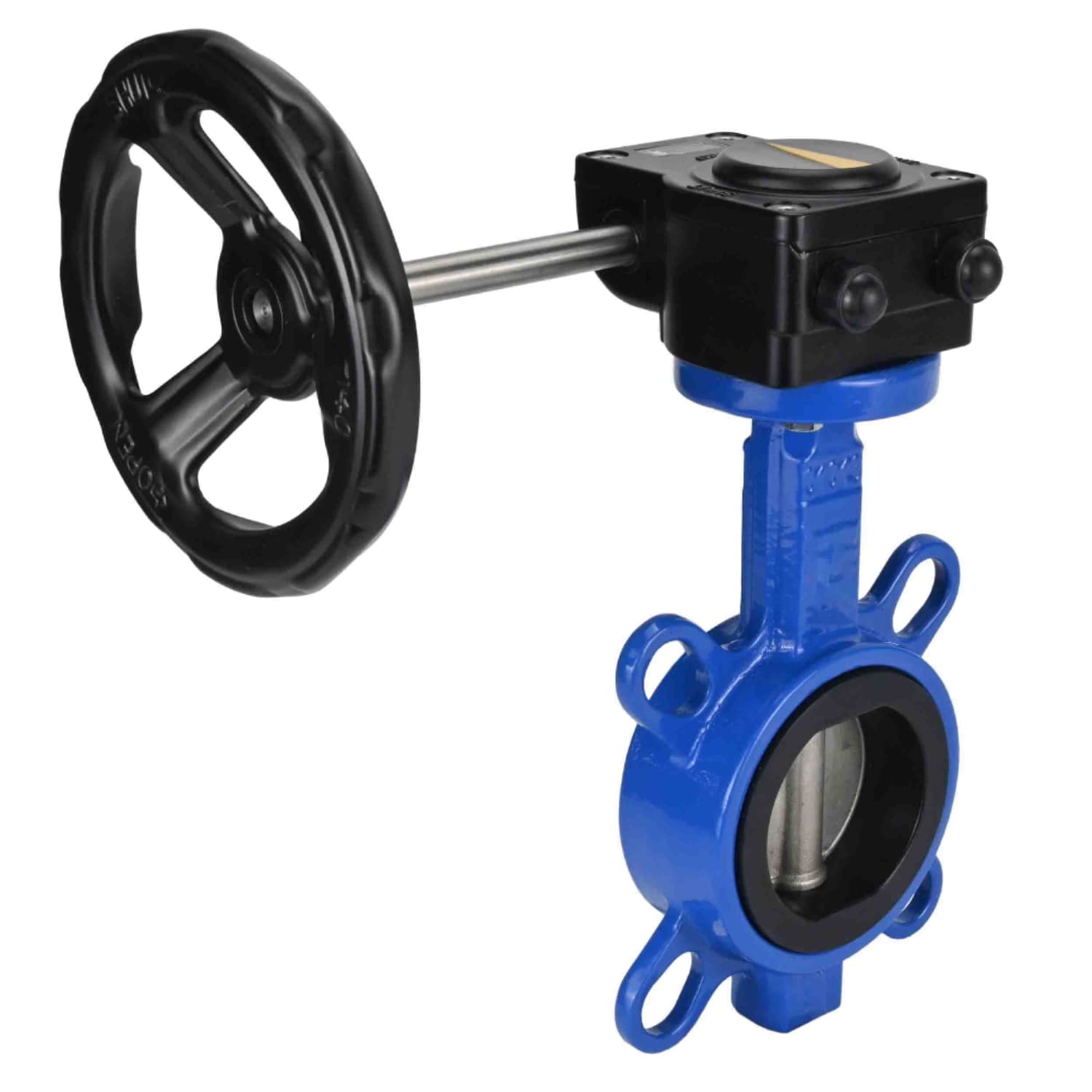 Затвор дисковый поворотный GGG50-316L-EPDM Ду40 Ру16 корпус чугун GGG50, диск нержавеющая сталь 316L, уплотнение EPDM, с редуктором HAM-1