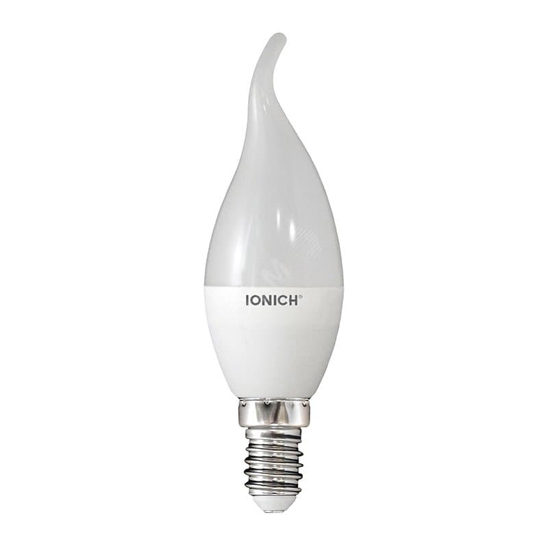 Лампа светодиодная LED 6w 6500К, E14, 540 Лм, матовая свеча на ветру IONICH