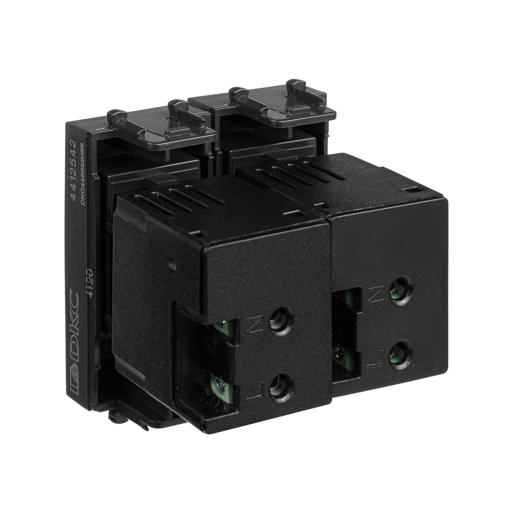 USB зарядное устройство модульное 2.1 А, Avanti, черный матовый, 2 модуля