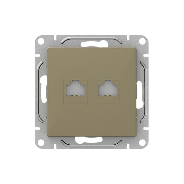 Механизм розетки RJ45 - 2шт  (cat5)  шампань Эпика EKF
