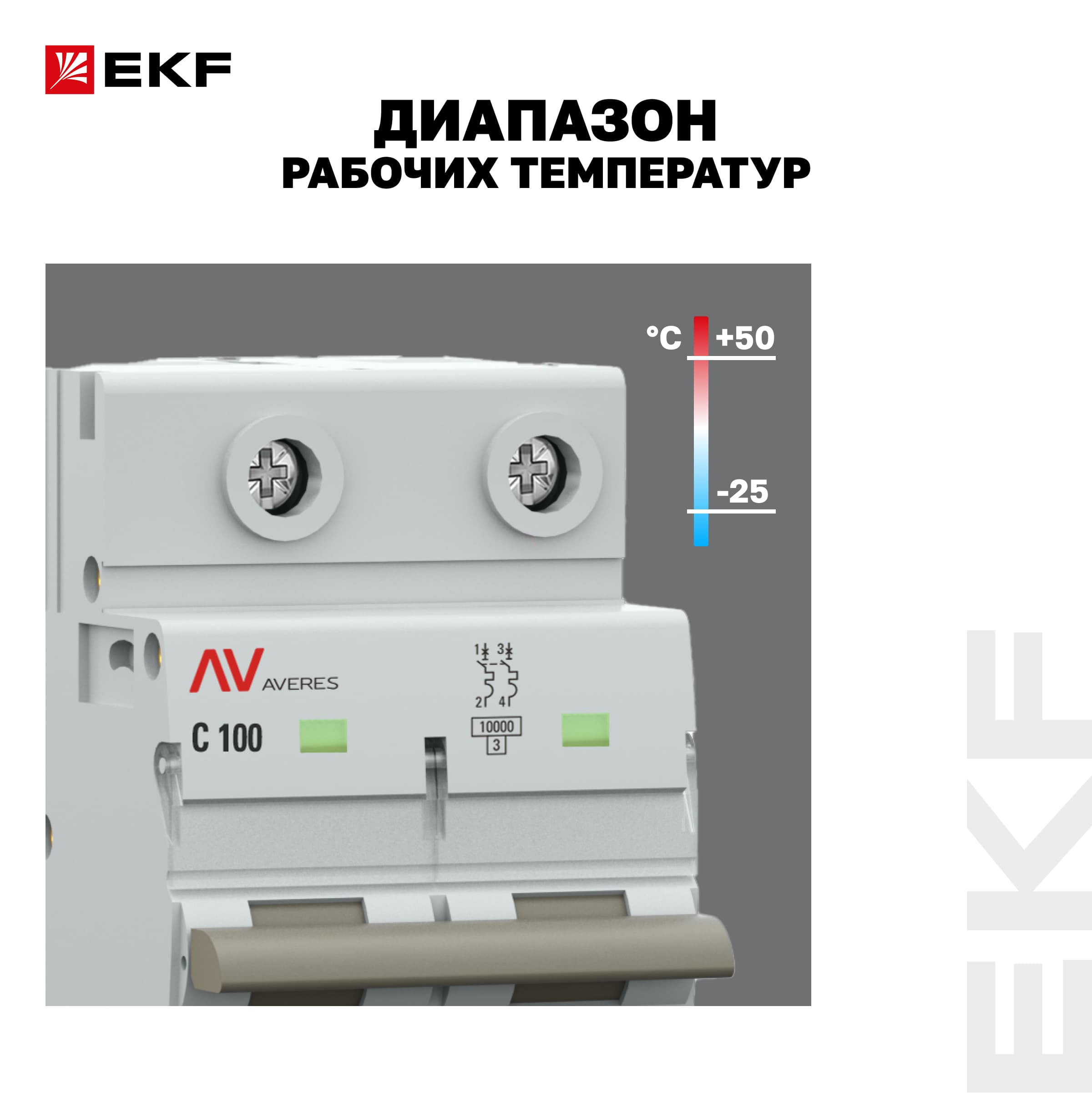Выключатель автоматический AV-125 2P 80A (C) 10kA AVERES