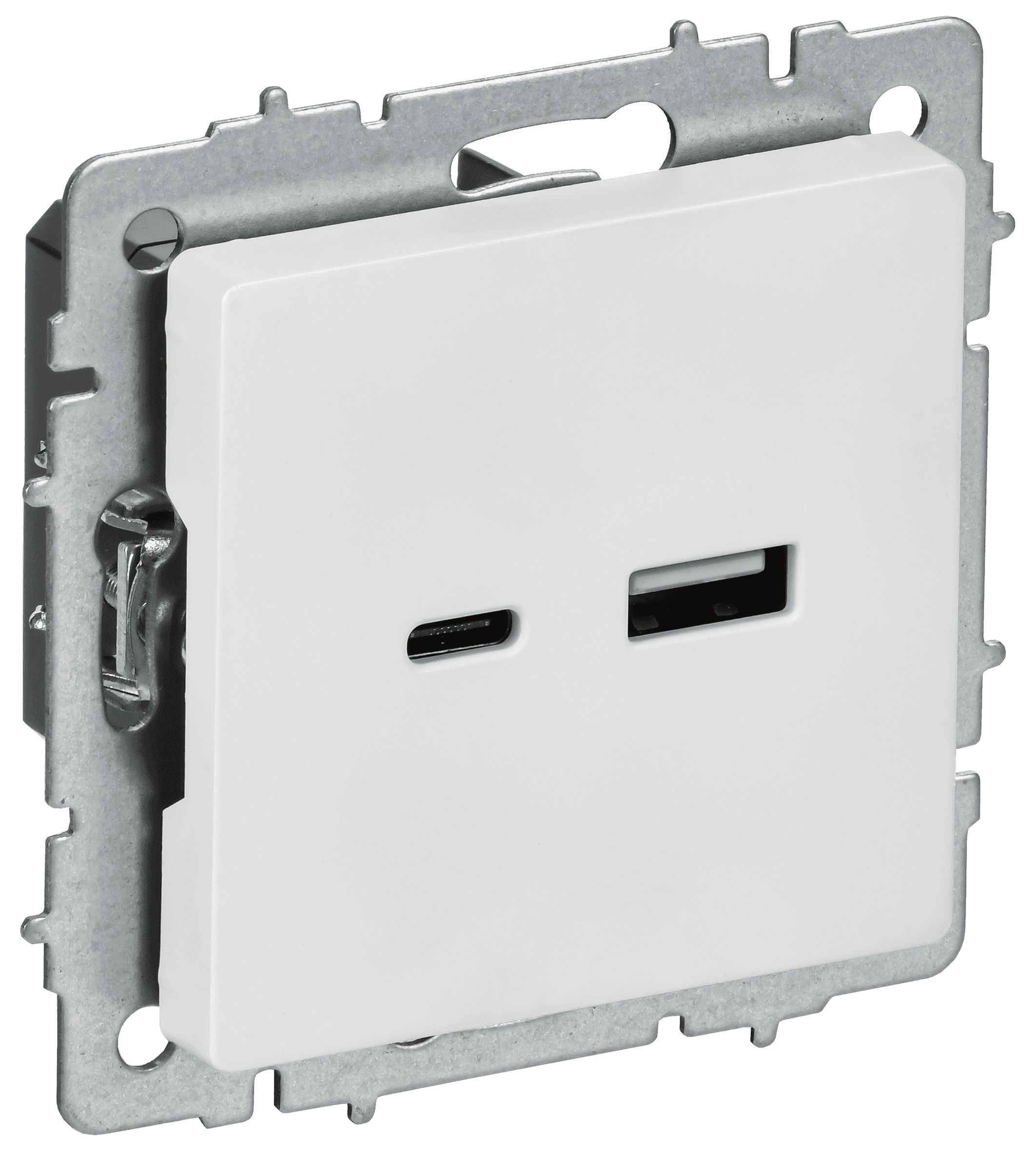 BRITE Розетка USB A+C 18Вт РЮ11-1-БрАБ арктический белый IEK