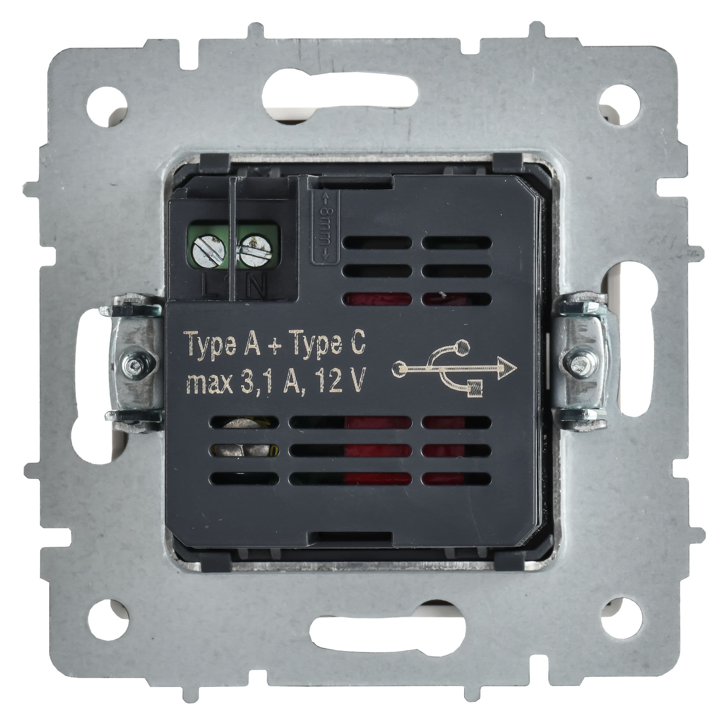 BRITE Розетка USB A+C 18Вт РЮ11-1-БрАБ арктический белый