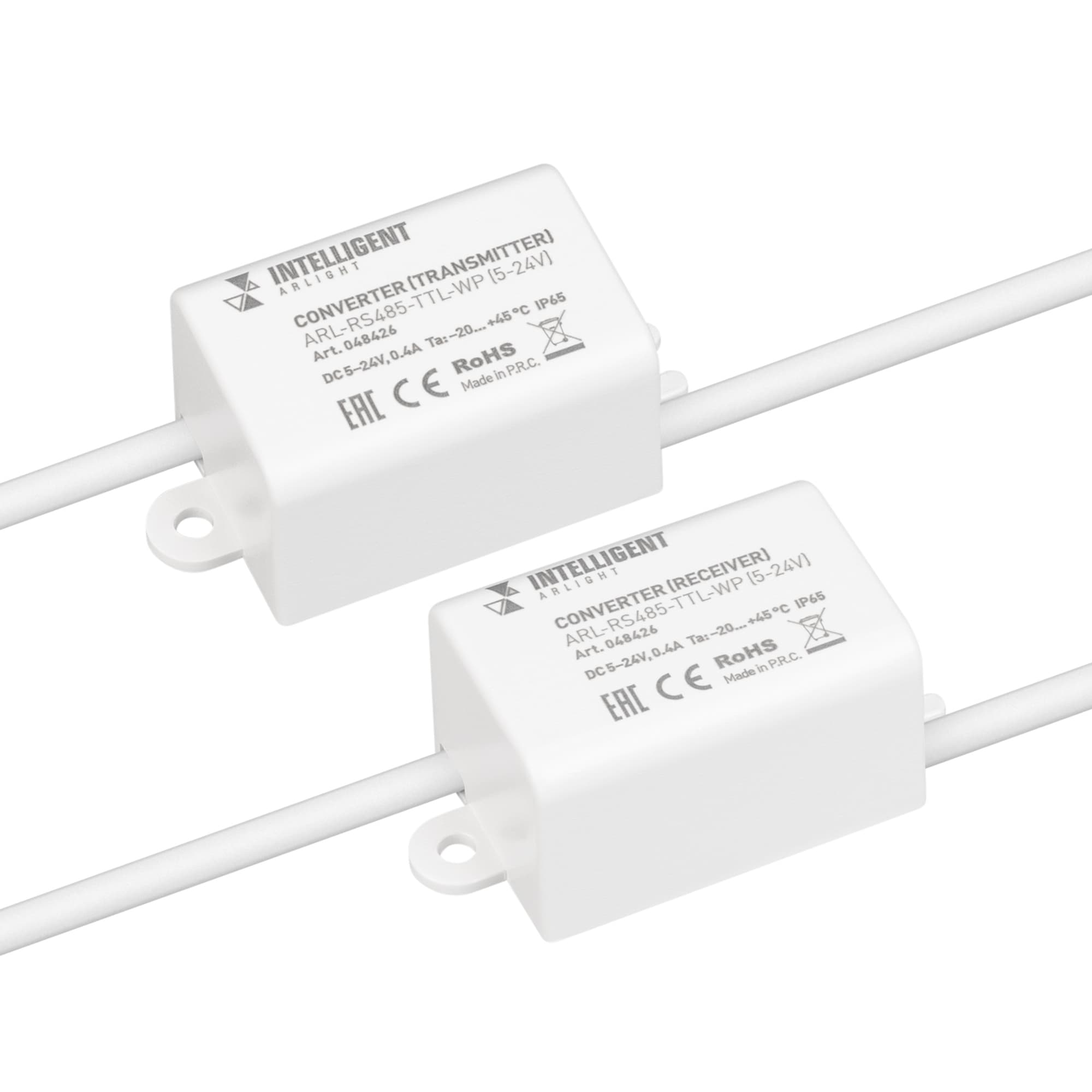 Конвертер INTELLIGENT ARLIGHT ARL-RS485-TTL-WP 5-24V, IP65, пластик, 3 года