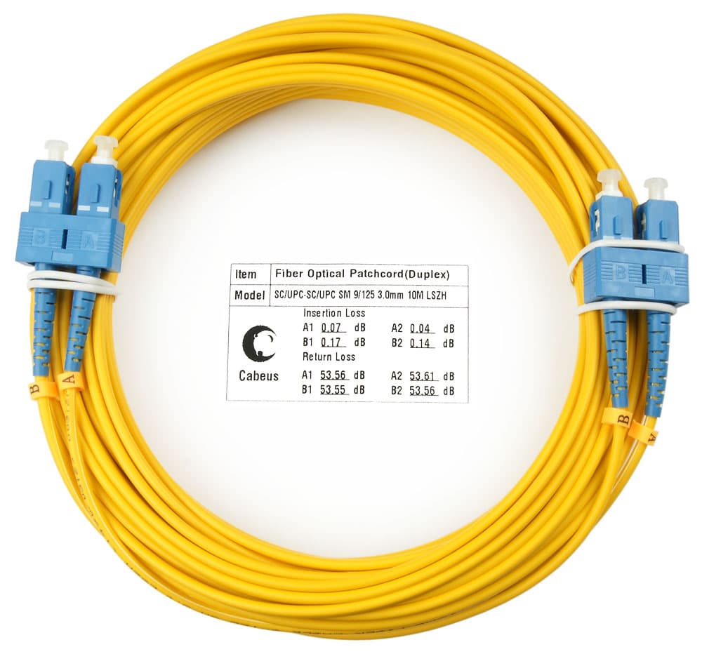 Патч-корд оптический duplex 20м SC-SC 9/125 sm LSZH