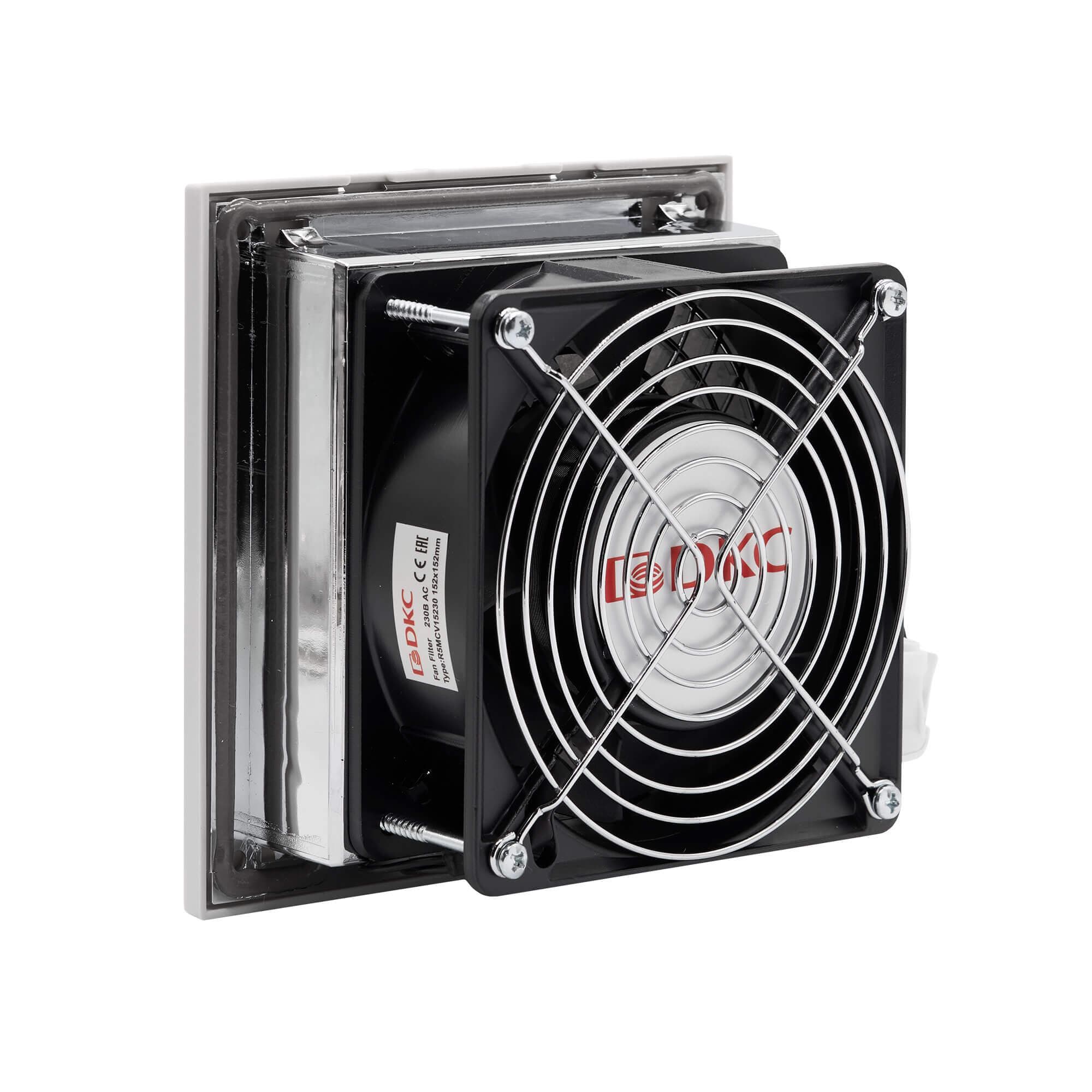 Вентилятор с фильтром ЭМС 100 м3/ч, 400В AC, 152х152 мм, IP54