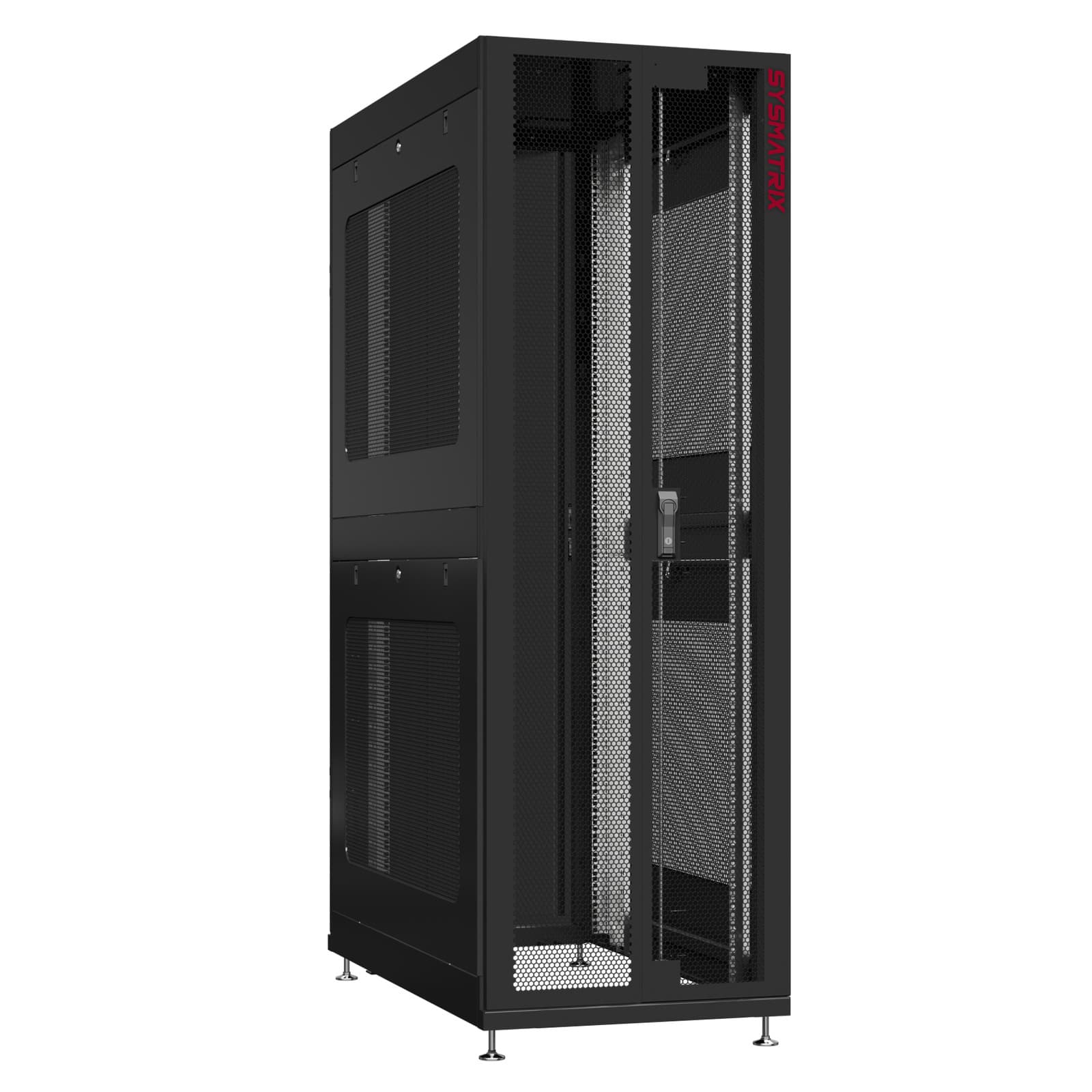 Шкаф серверный 45U 600х1070 передняя дверь: двустворчатая перфорированная IP20. задняя дверь: одностворчатая глухой металл IP51. боковые панели: перфорированные. цвет: черный RAL9005 