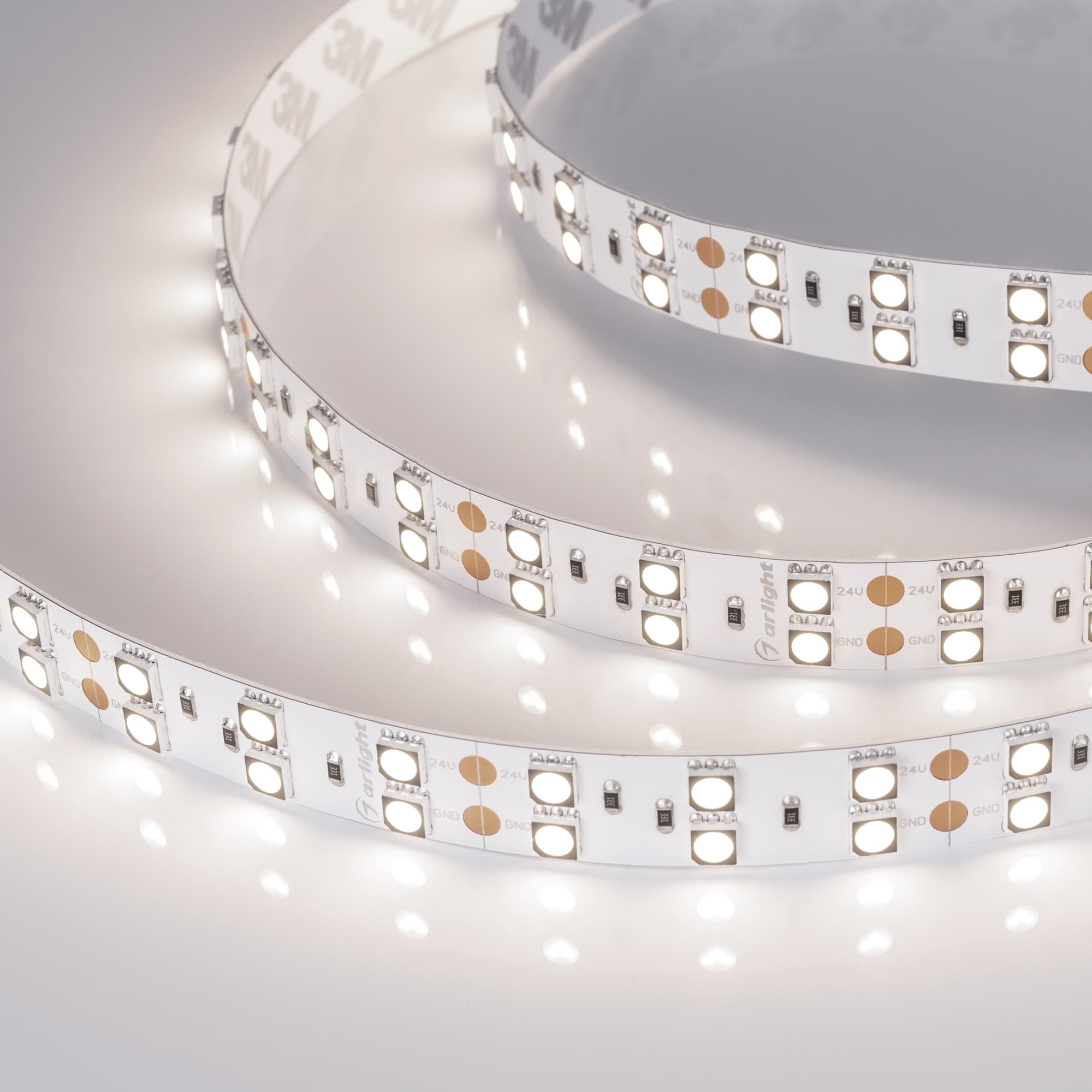 Лента светодиодная 28,8 Вт/м 24В IP20 5000K 120LED/м RT-B120-15mm CRI98 SMD 5060 5 м