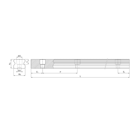Направляющая HGR35RH L=52 см линейная TECHNIX