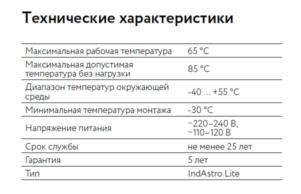 Кабель нагревательный саморегулирующийся 40IndAstro Lite бухта 100 м