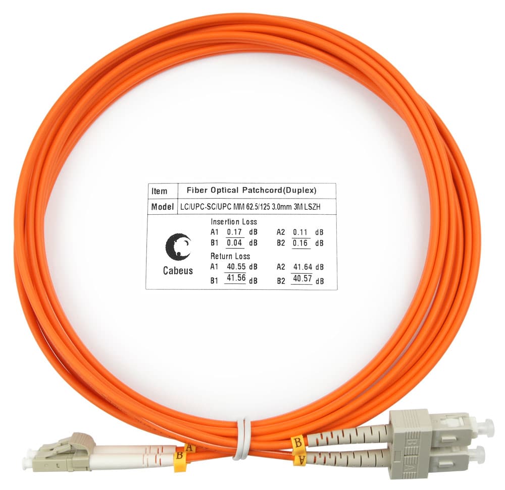 Патч-корд оптический duplex 3м LC-SC 62,5/125MM LSZH
