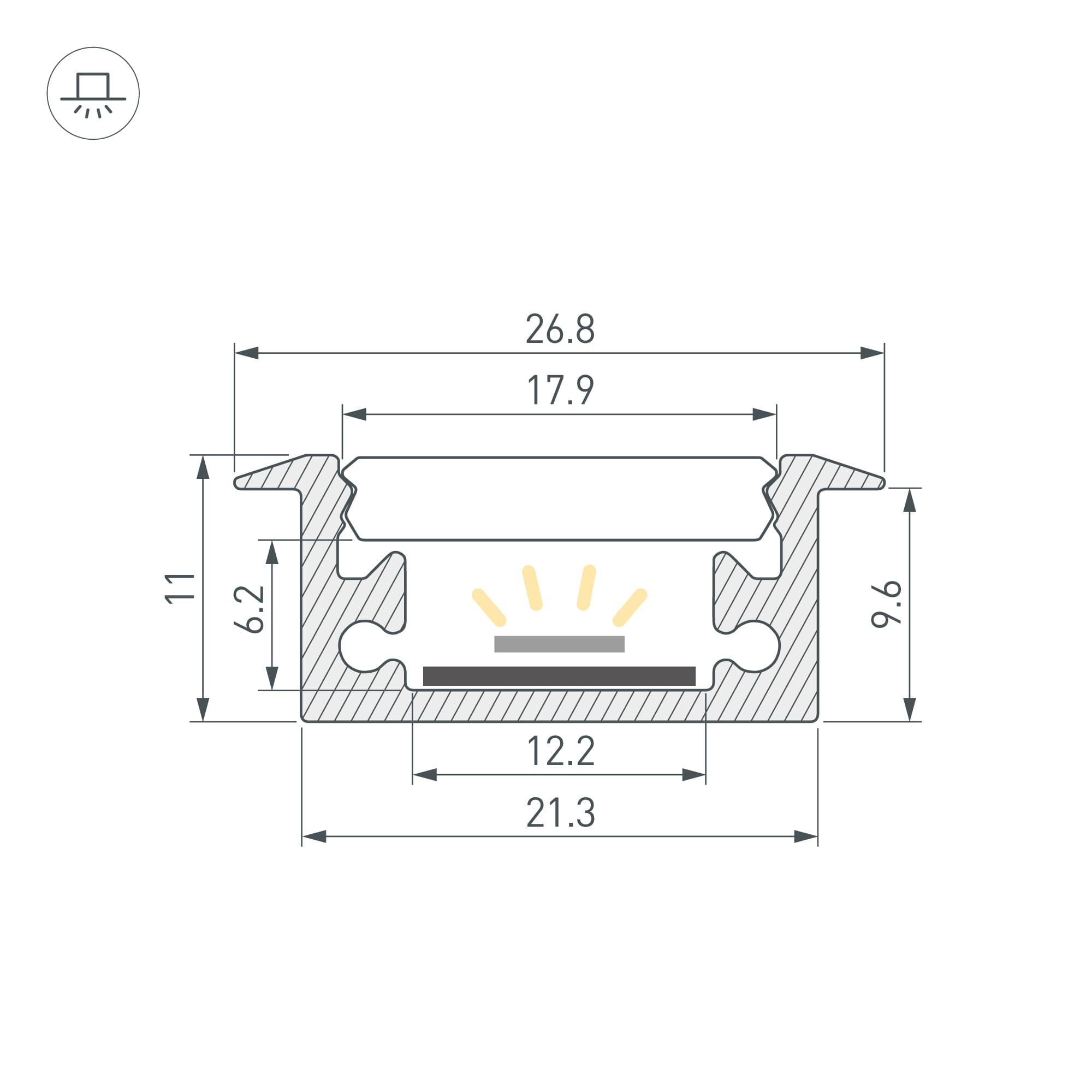 Профиль FLOOR27-H11-F-2000 ANOD, алюминий