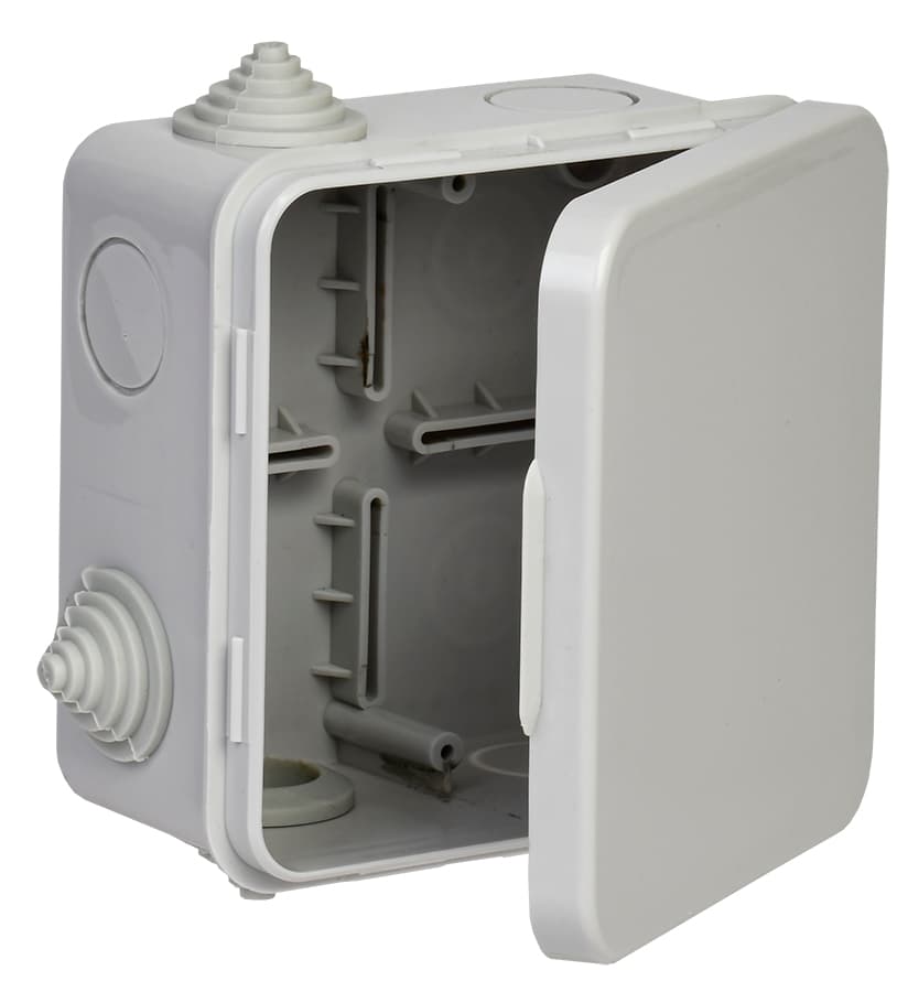 Коробка расп. КМ41256 100х100х50мм о/к IP54 8 вв. (7035)