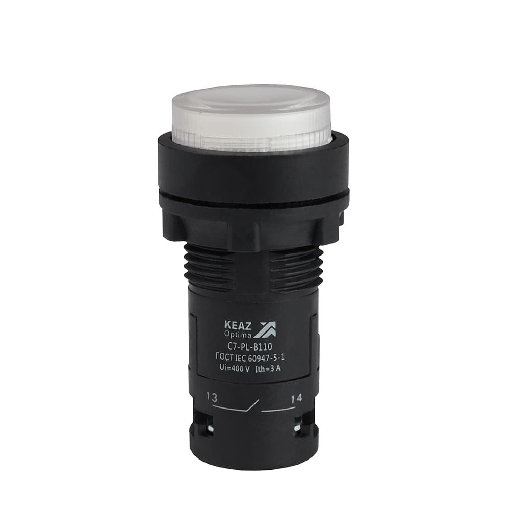 Кнопка с подсветкой OptiSignal Compact D22 C7-PL-B101 белая 1НЗ 24 В AC/DC XB7NW31B2