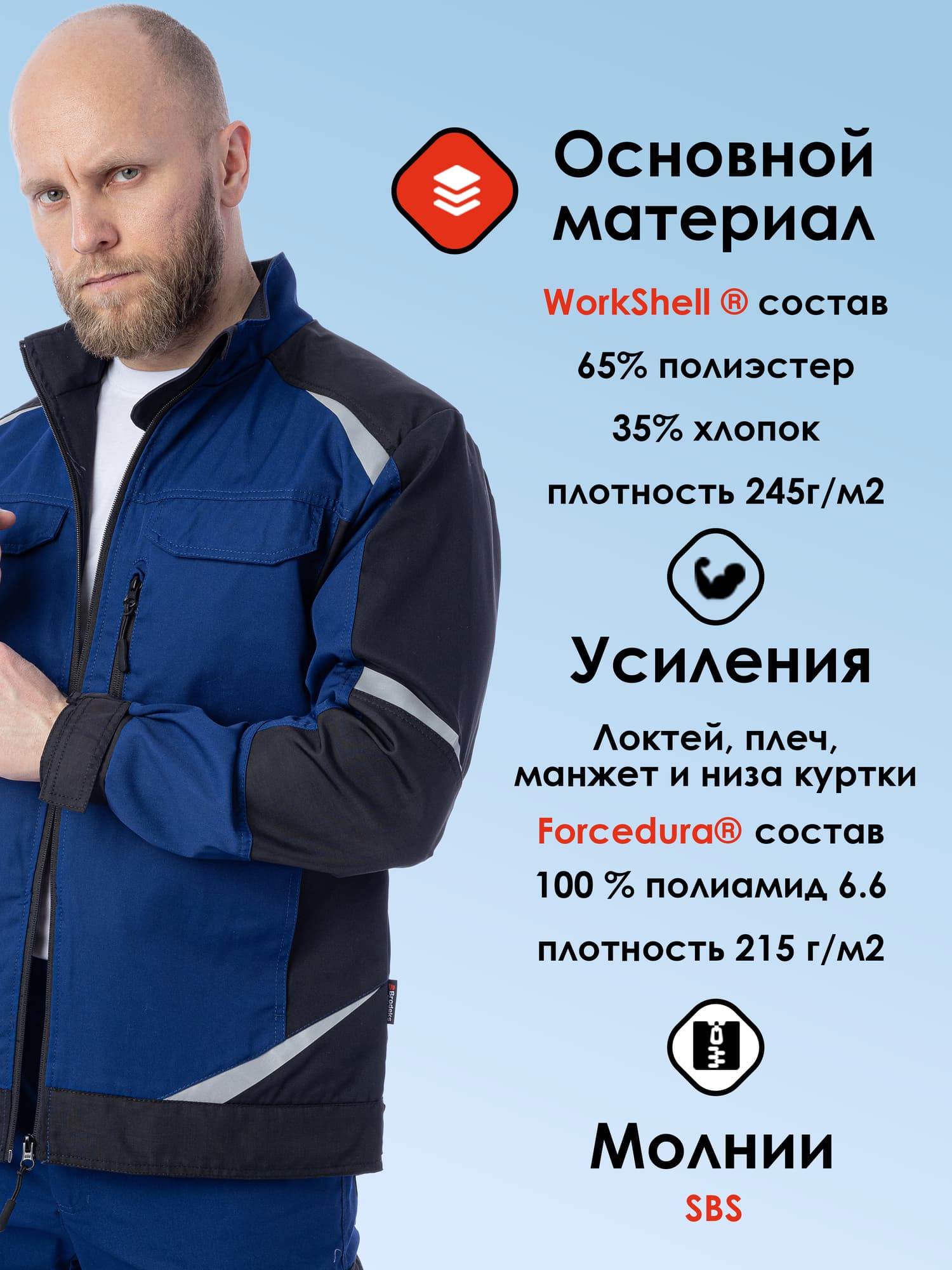 Куртка KS202, синий/черный (S)