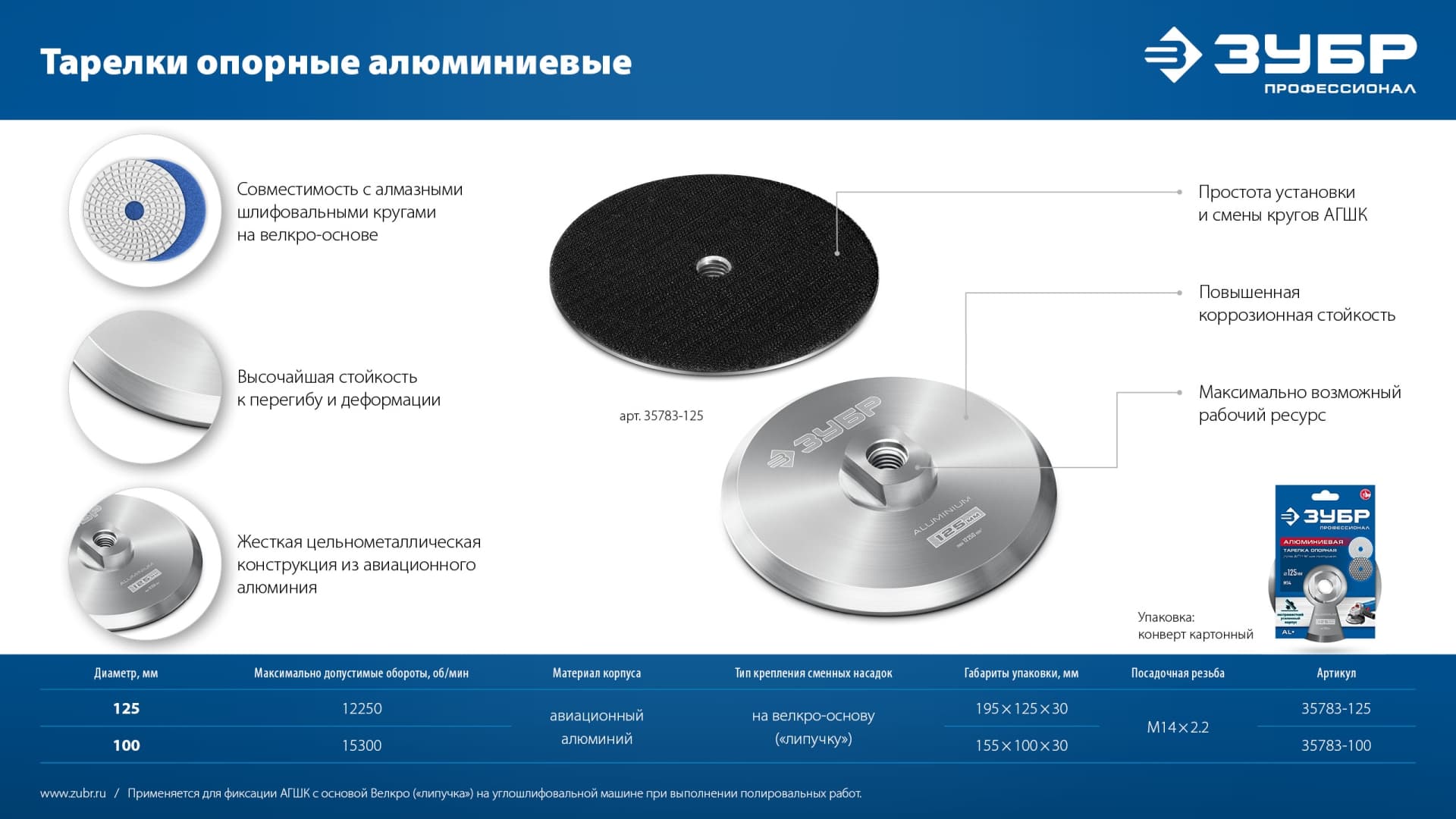 Держатель алюминиевый для АГШК, d 125 мм, М14, ПРОФЕССИОНАЛ
