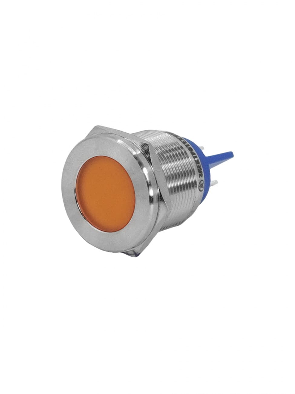 Индикаторная лампа GQ22T-D/L/O/220V/S, оранжевая, металл. корпус, светодиодная матрица d=22мм, 220В AC/DC (ЭТ)