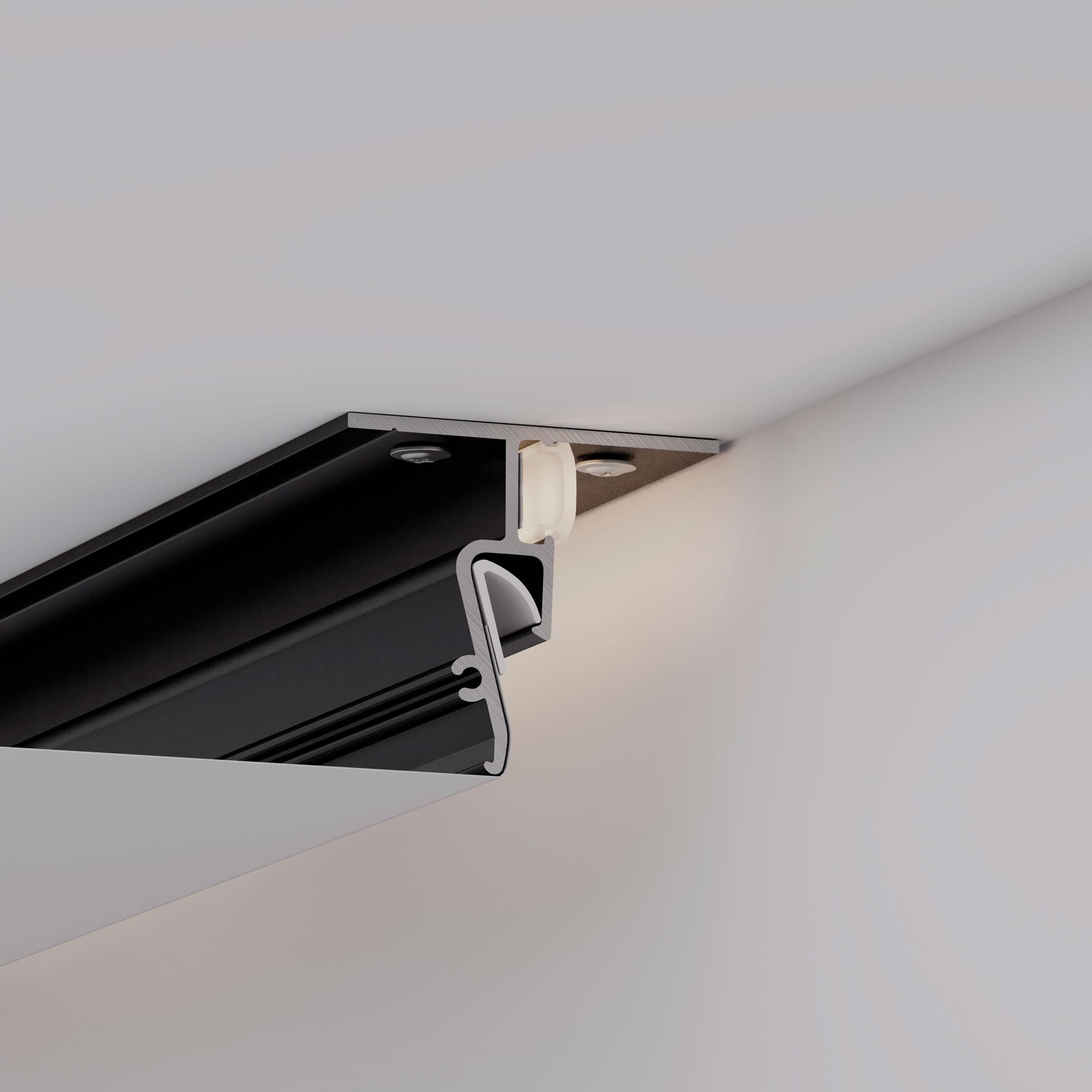 Профиль STRETCH-SHADOW-M-CEIL-2000 BLACK (A2-CONTOUR-PRO) (Алюминий)