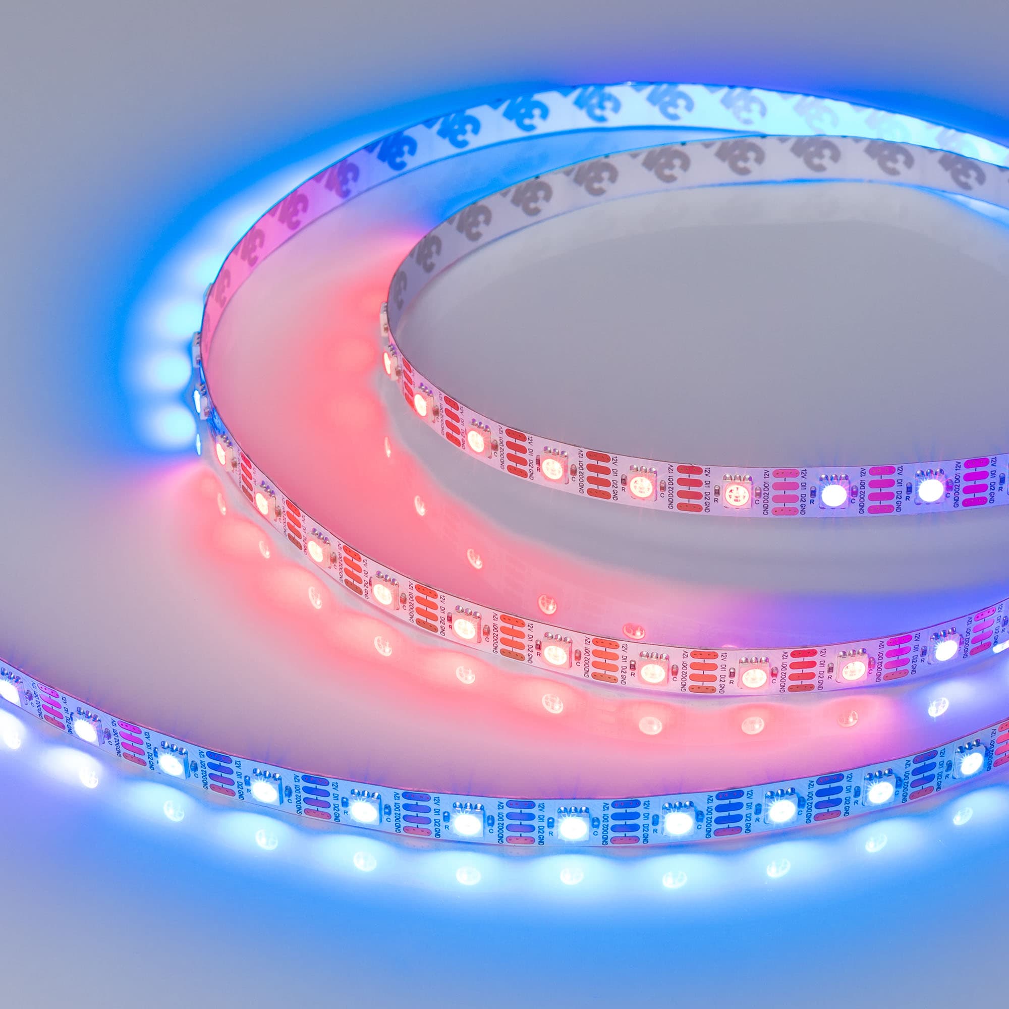 Лента светодиодная 9.3 Вт/м 12В RGB IP20 60LED/м SPI-B60-10mm SMD 5060 5 м