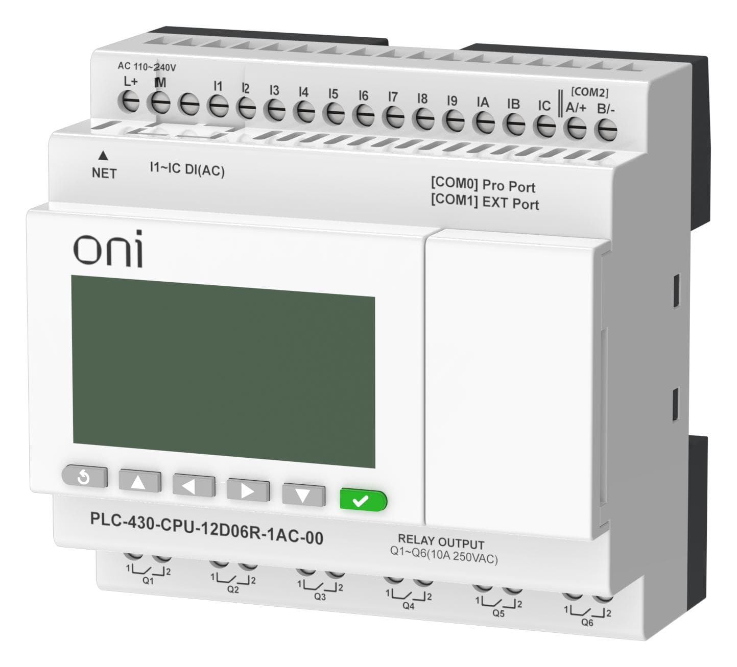Модуль ЦПУ 12 DI 6 RO 220В AC с Ethernet портом с экраном
