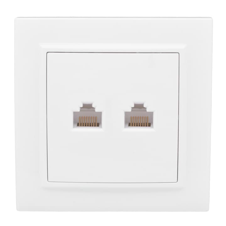 Розетка RJ-45 2-местная СП Минск белая