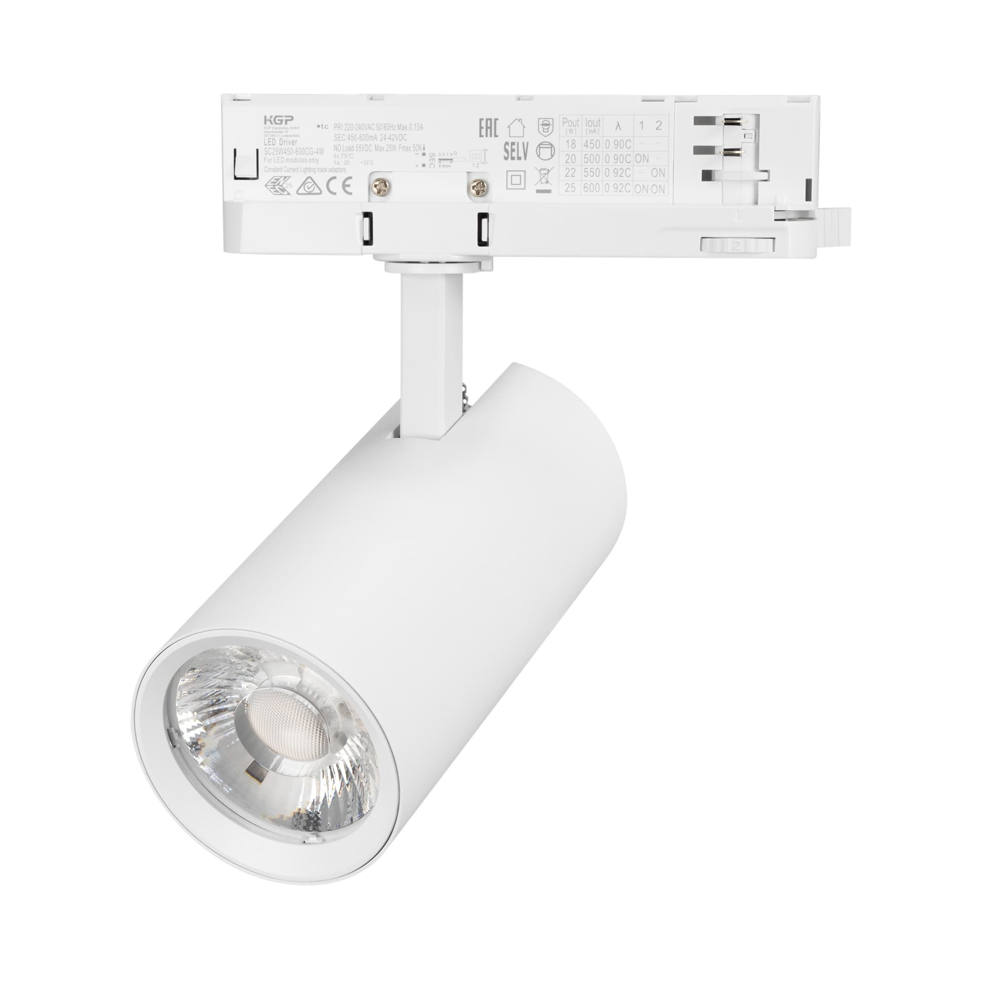 Светильник светодиодный трековый LGD-GERA-4TR-R74-20W Day4000 (WH, 24 deg, 230 В) (ARL, IP20 металл, 5 лет)