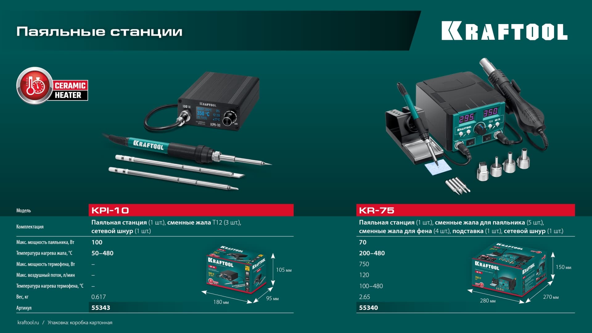 Станция паяльная программируемая, KPI-10, 50 - 480°C, 100 Вт, 3 жала Т12