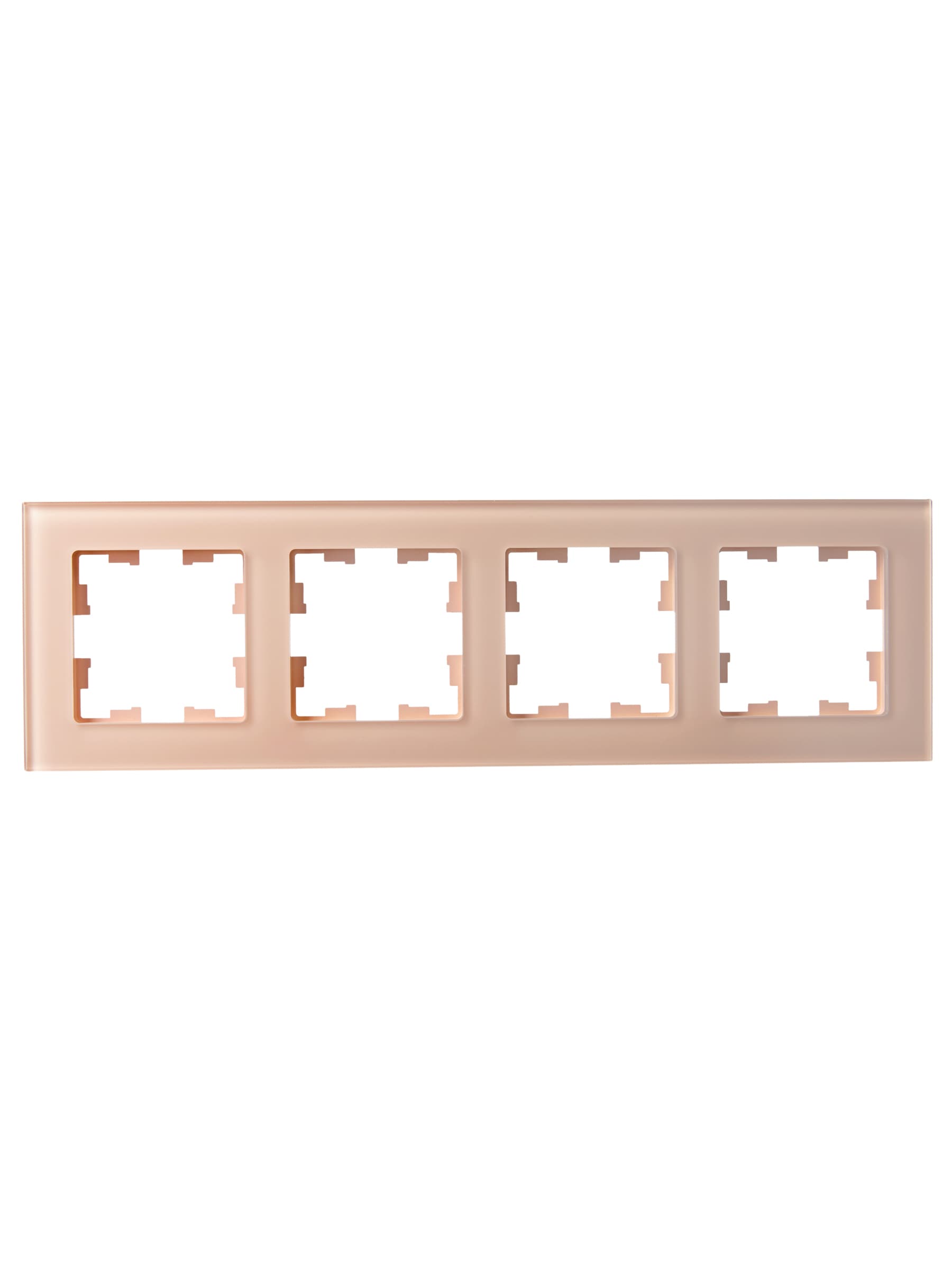 BRITE Рамка 4 поста РУ-4-2-БрП стекло персиковый матовый IEK