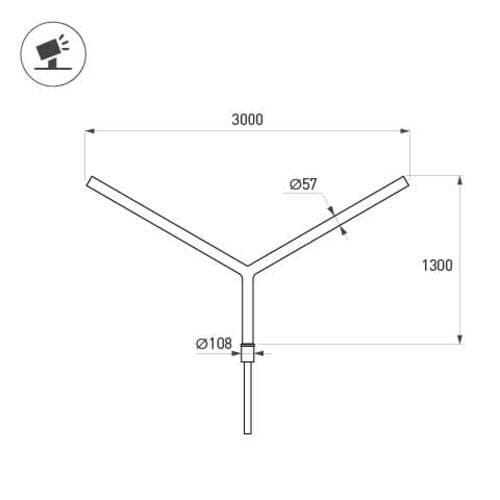 Кронштейн OXOR-SY2-3000x108-L1300 BLACK (ARL, Сталь)