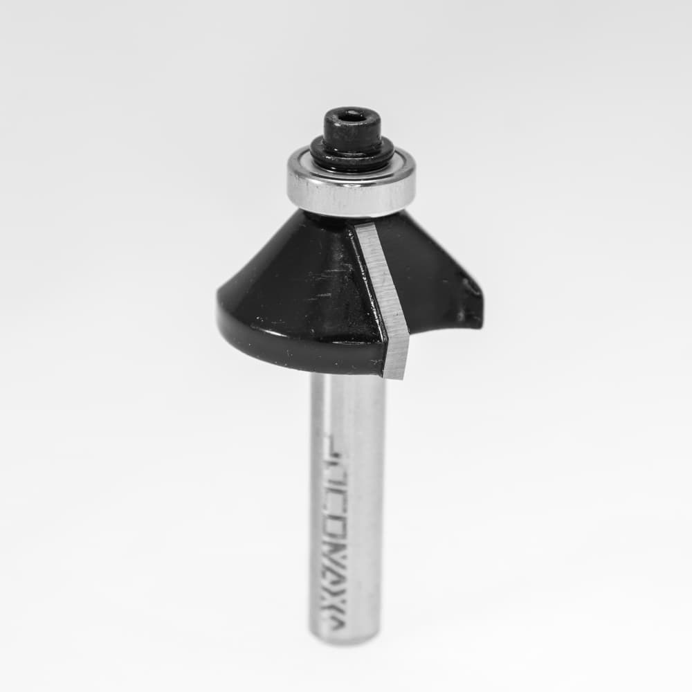 Фреза кромочная конусная с нижним подшипником d8*D30*H12*A45°,серия 1022