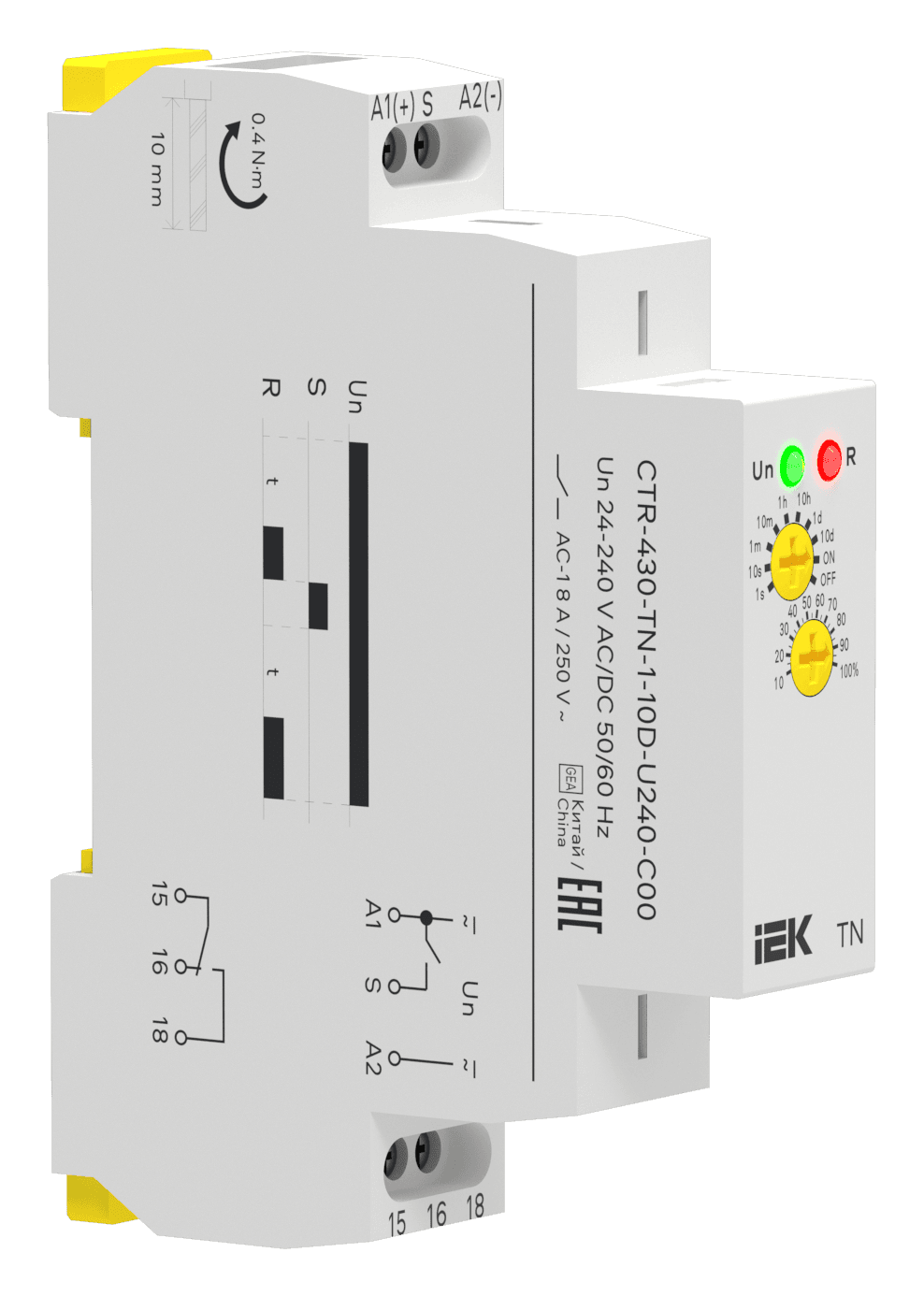 Реле задержки включения TN 1 контакт 24-240В AC/DC IEK