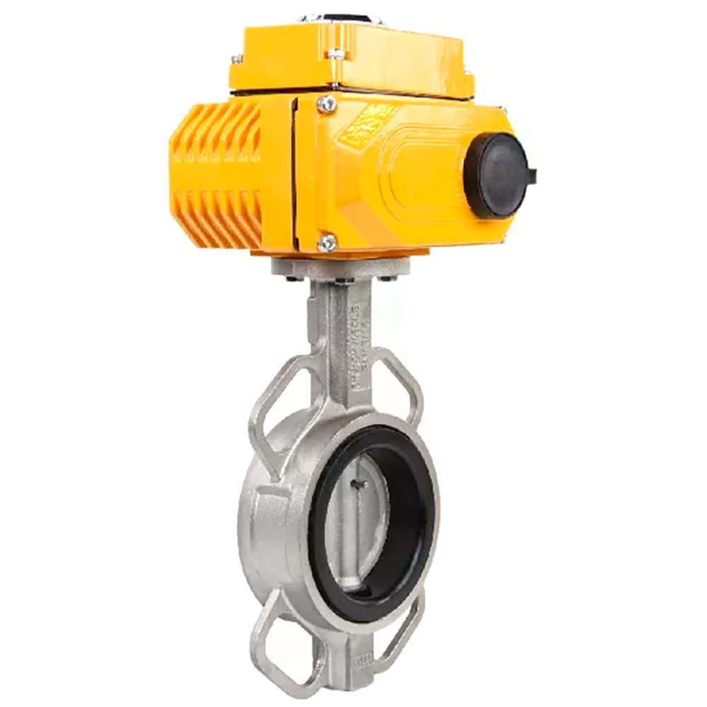 Затвор дисковый поворотный 304-304-VITON-2W-Fb-H Ду100 Ру16, нержавеющая сталь 304, уплотнение VITON, с четвертьоборотным электроприводом QT-80 220В