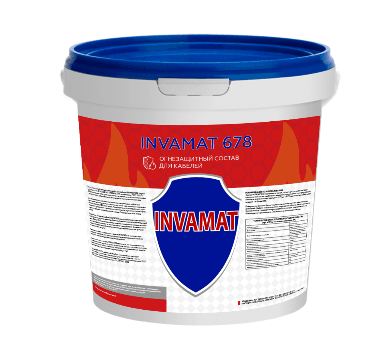 Состав огнезащитный для кабеля, INVAMAT 678, ведро 10 кг