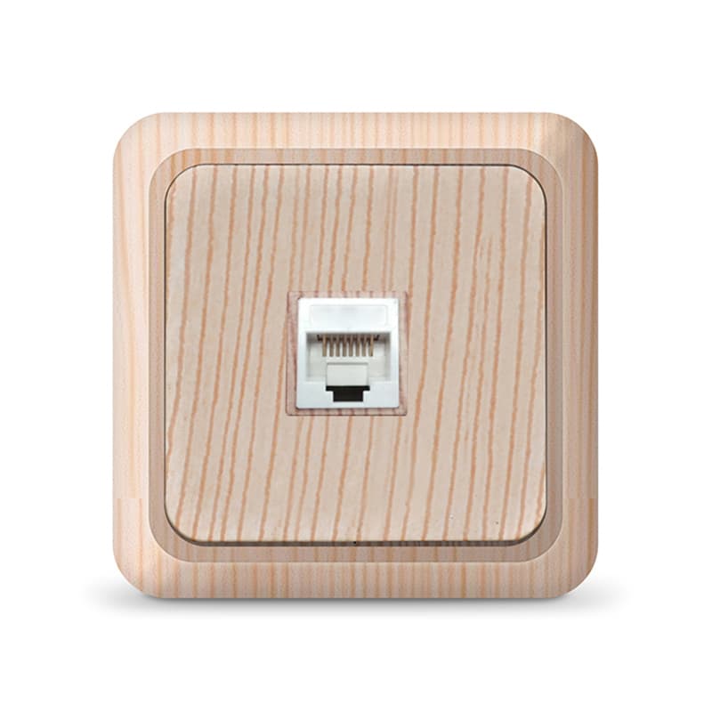 Розетка компьютерная одноместная   Олимп,наружная, 1А, RJ45, сосна (еврослот)