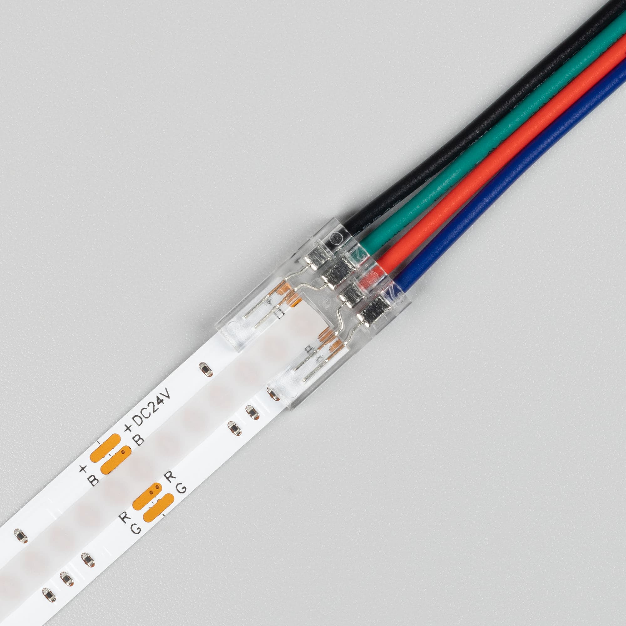 Коннектор COB-RGB-10мм-4pin-STW-L150 (Лента-Провод)