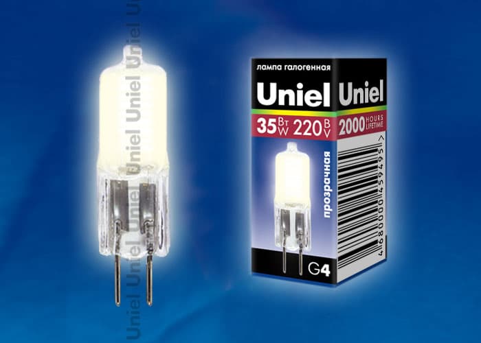 Лампа галогенная JC-220/35/G4 CL Картонная коробка