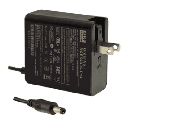 AC-DC адаптер настен., медицин., пром. 58.5Вт, вход 80...264B AC 47...63 Гц, 113...370B DC, выход 12B/4.88А, 62x30x65мм, -30...+70°С, сертиф.2xMOPP/ CCC /BSMI/ PSE, оснащен Американской откидной вилкой АС, выходной разъем 11, диам. 5.5х2.1мм