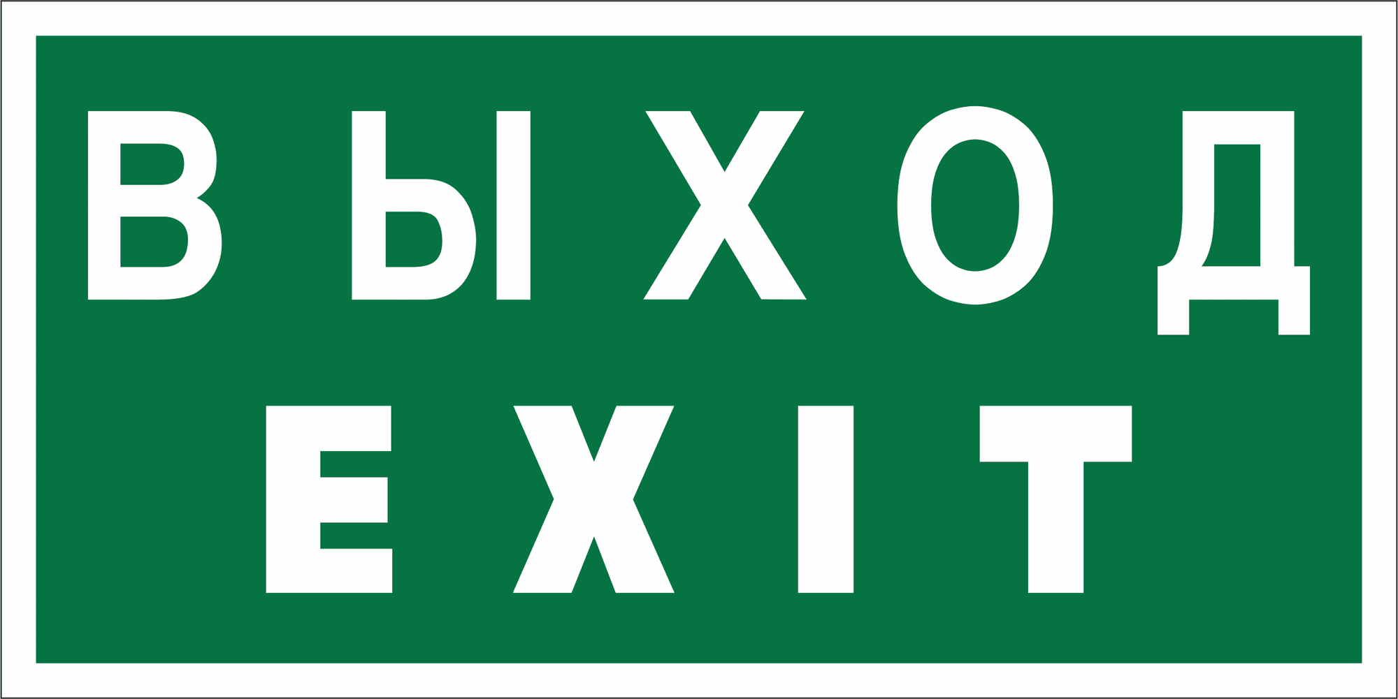 Знак безопасности BL-2010B.E24''Выход-EXIT''