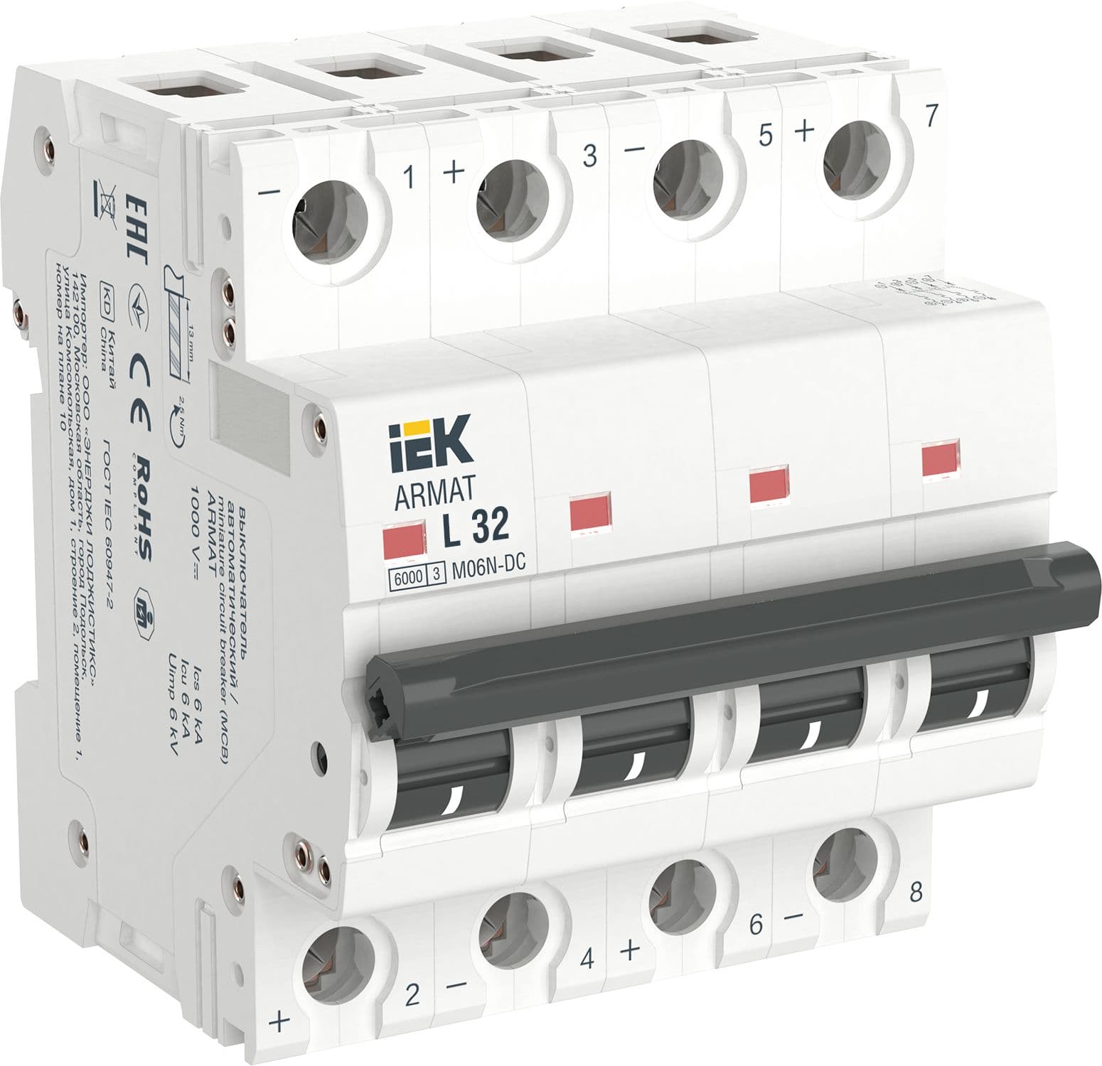 Выключатель автоматический M06N-DC 4P L 32А