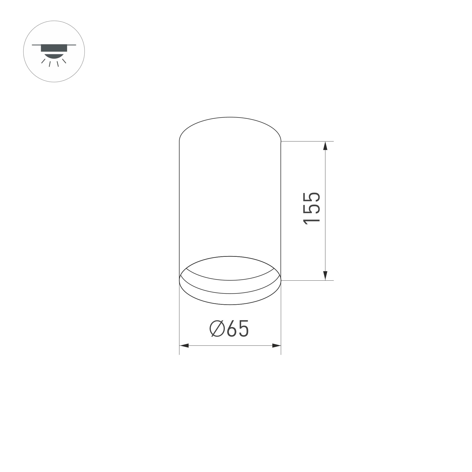Корпус SP-POLO-SURFACE-R65 (WH, 1-3, 200mA) (IP20 металл, 3 года)
