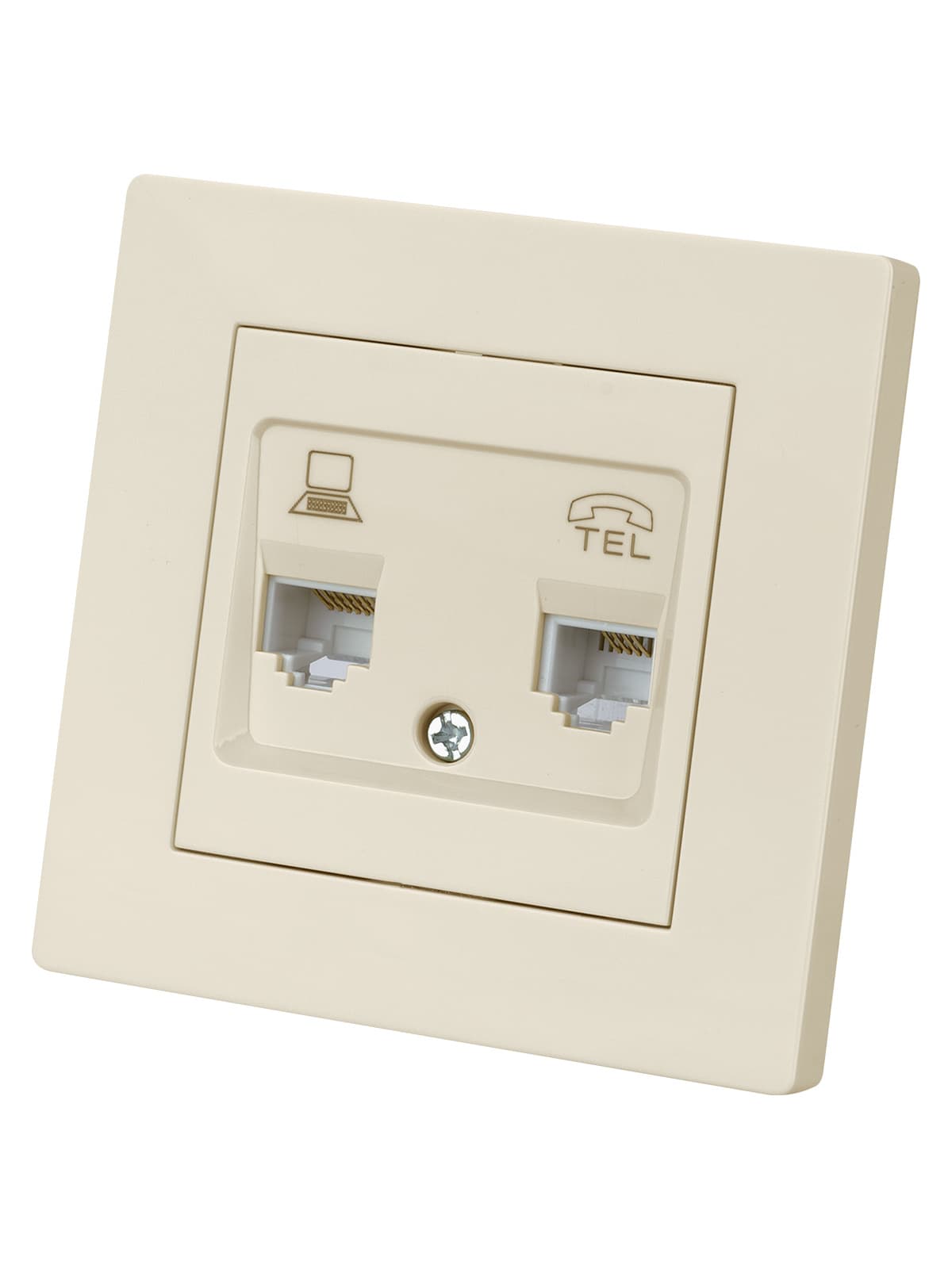 "Розетка телефонная RJ11 + компьютерная RJ45 сл. кость ""Сенеж"" TDM"
