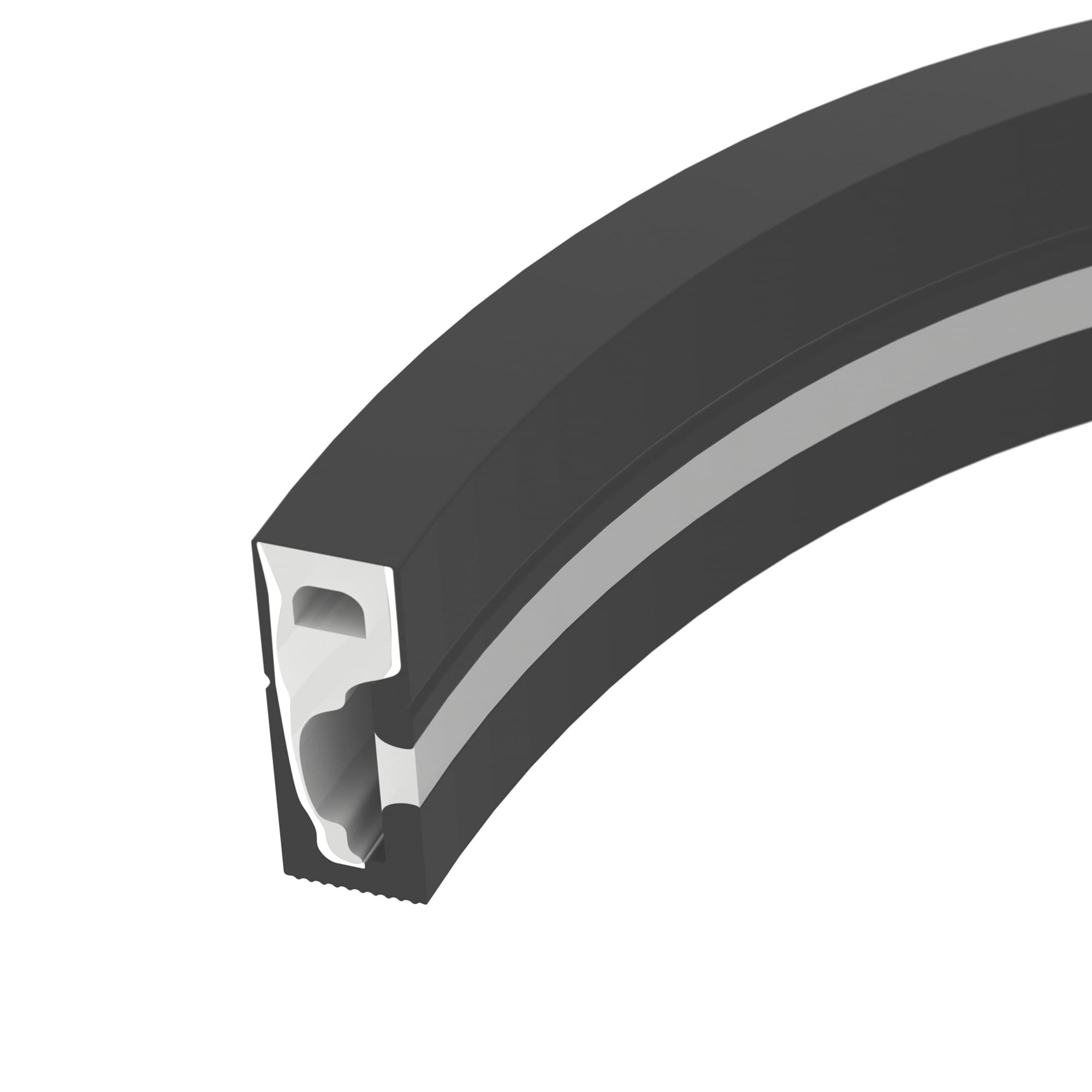 Профиль силиконовый WPH-FLEX-0616-SIDE-S9-5m FULL BLACK (Силикон)