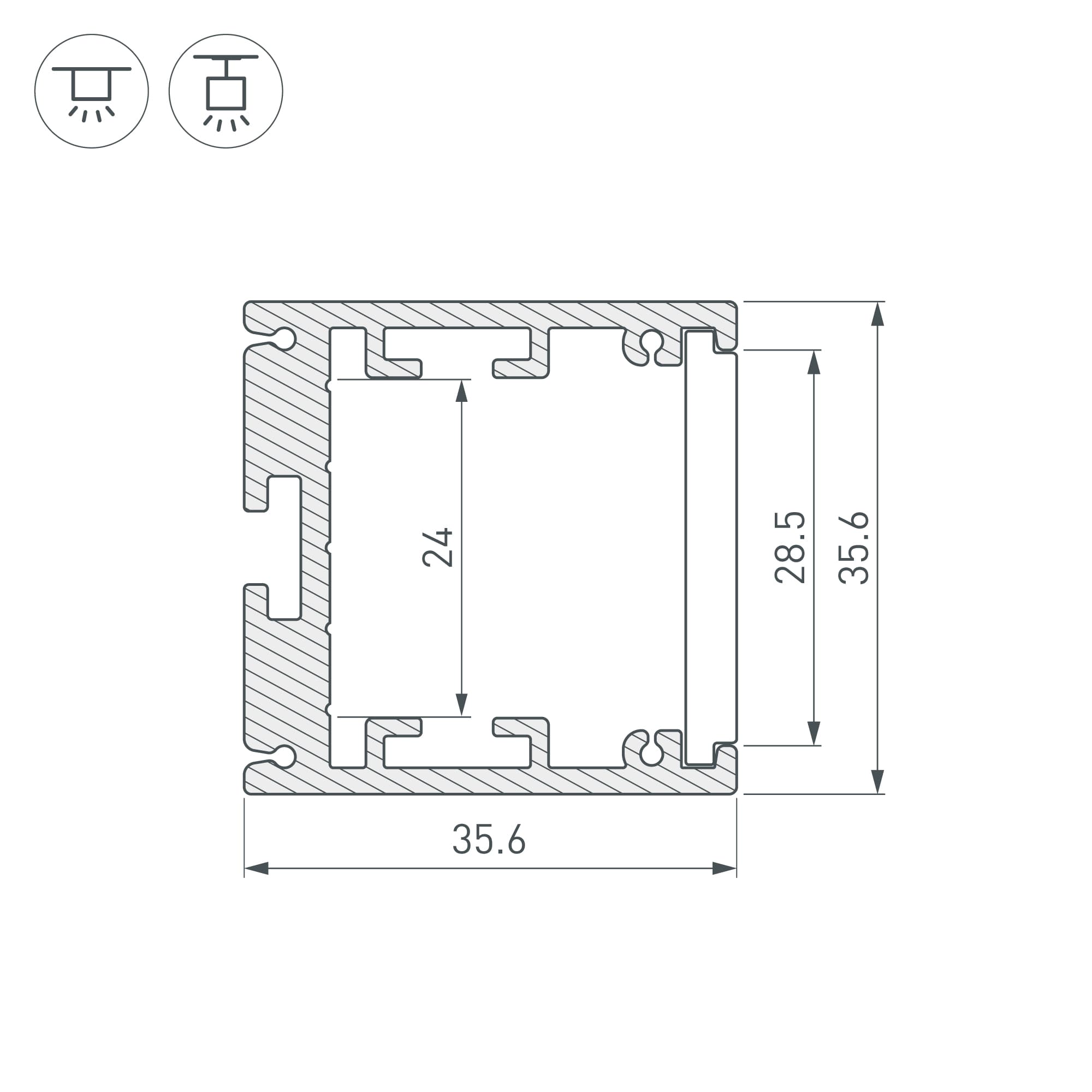 Профиль SL-ARC-3535-D1500-N90 SILVER (1180мм, дуга 1 из 4) (ARL, Алюминий)