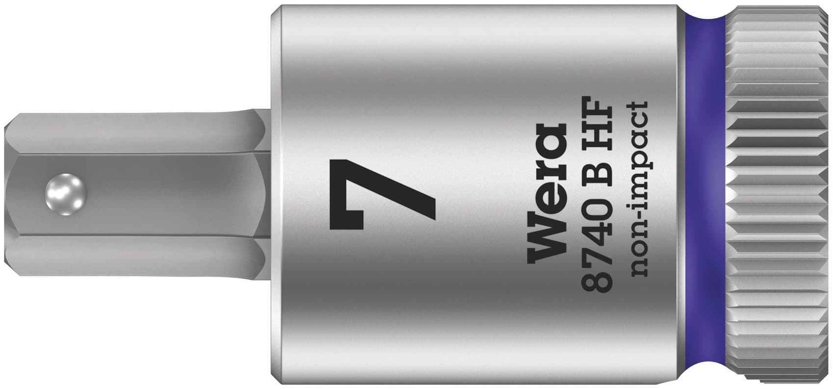 Головка торцевая 8740 B Hex-Plus HF Zyklop со вставкой под внутренний шестигранник DR 3/8 с функцией фиксации крепежа 7X38.5 мм