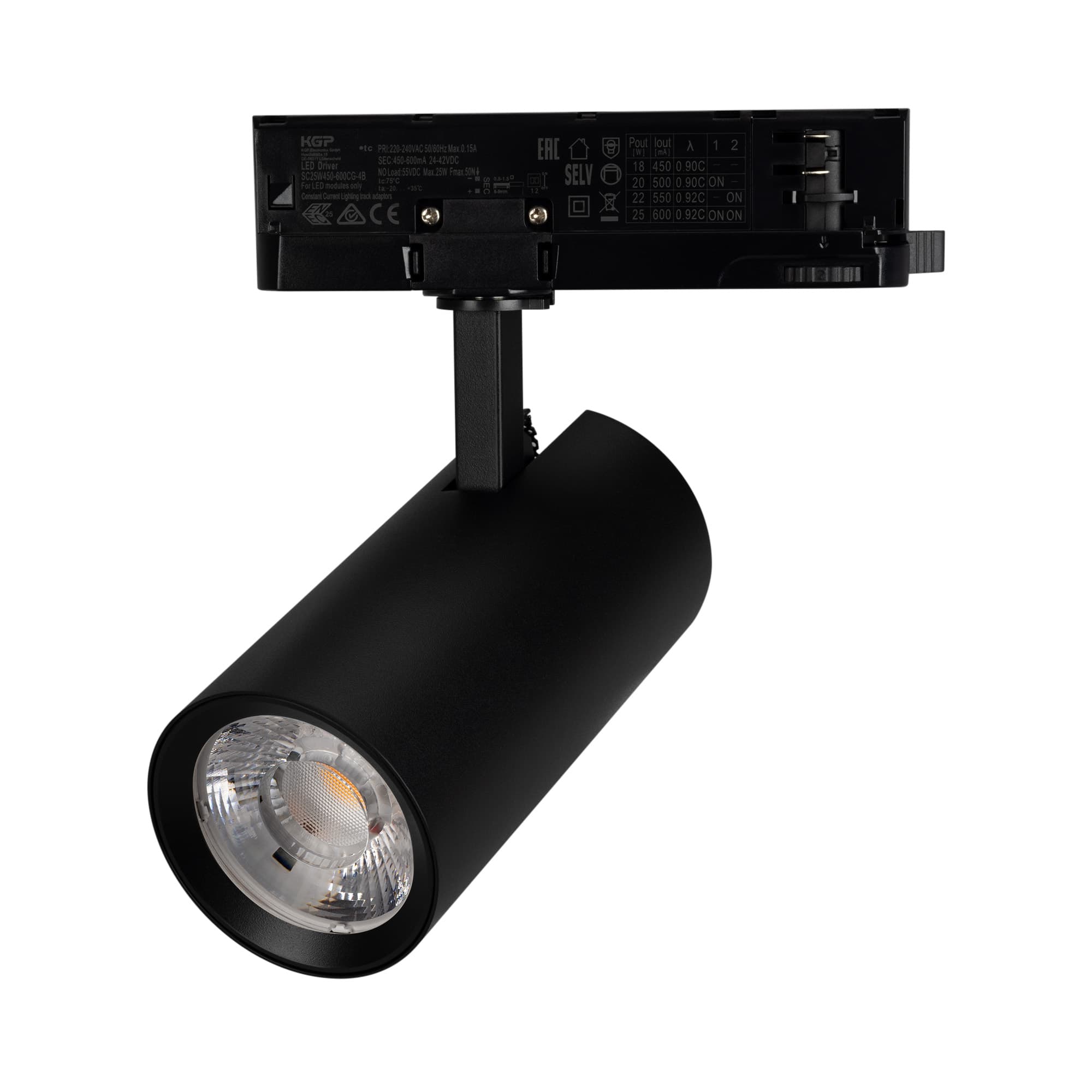 Светильник светодиодный трековый LGD-GERA-4TR-R74-20W Warm3000 (BK, 15 deg, 230 В) (ARL, IP20 металл, 5 лет)